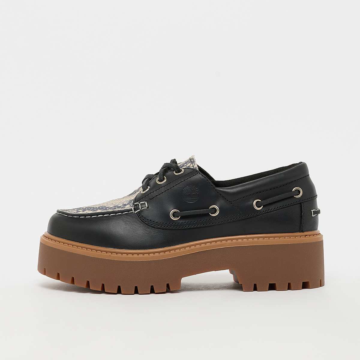 Stone Street Boat Snake Print Suede