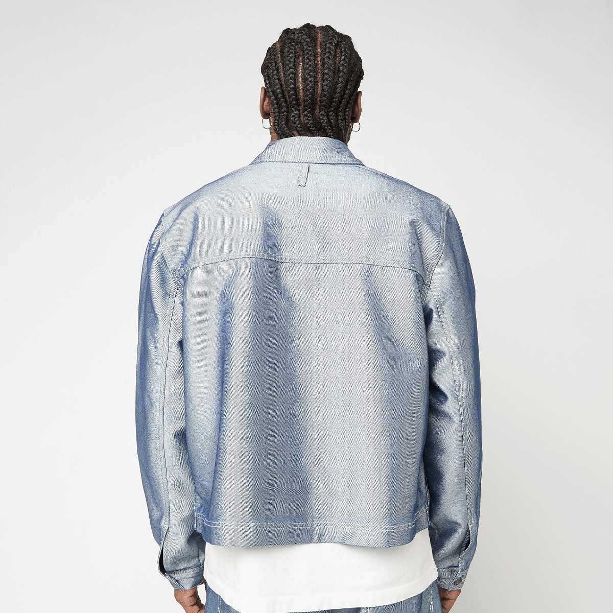 Karl Kani Jeans Cropped Silver Denim Jacket — photo 2