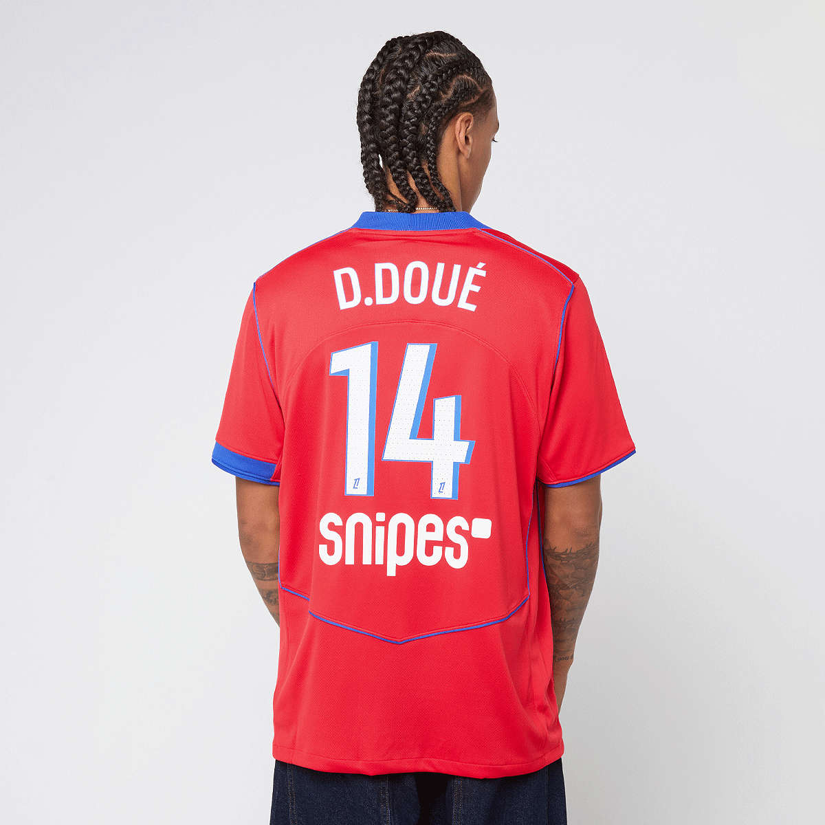 Nike D. Doué No. 14 PSG Third Stadium 2025 26 Unisex Trainingspakken rood Maat S Kleding