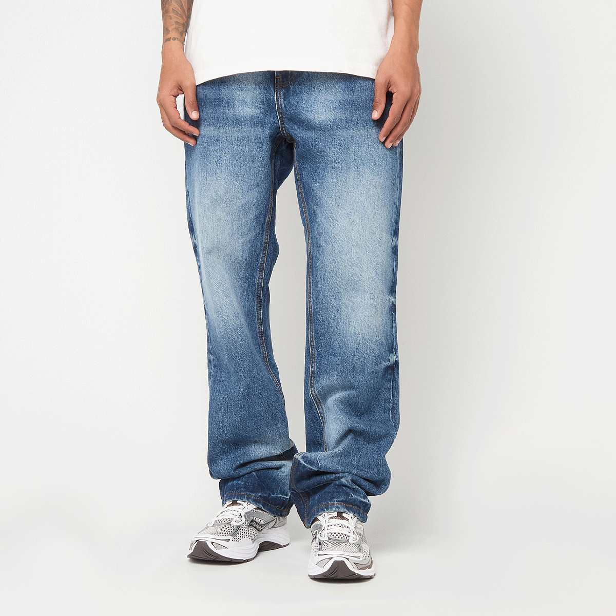 2Y STUDIOS Adrik Basic Baggy Jeans Herren Hosen blau Größe 29 Bekleidung