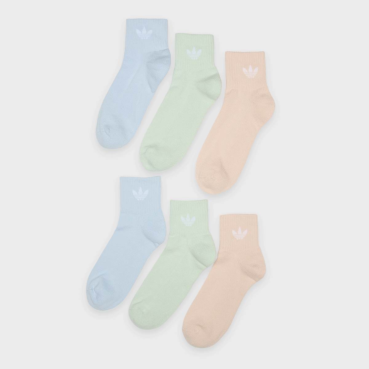 adidas 6 PACK - 1/4 SOCKS wonder mauve/linen green/grey one