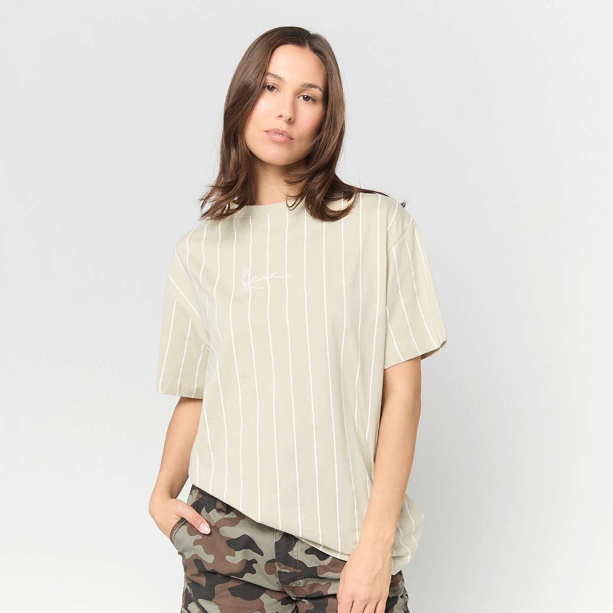 Small Signature Essential Pinstripe OS Tee