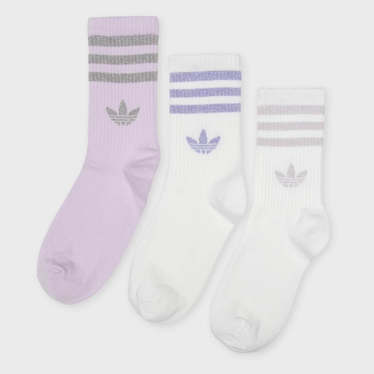 3 PACK - 3 Stripes Glitter Crew