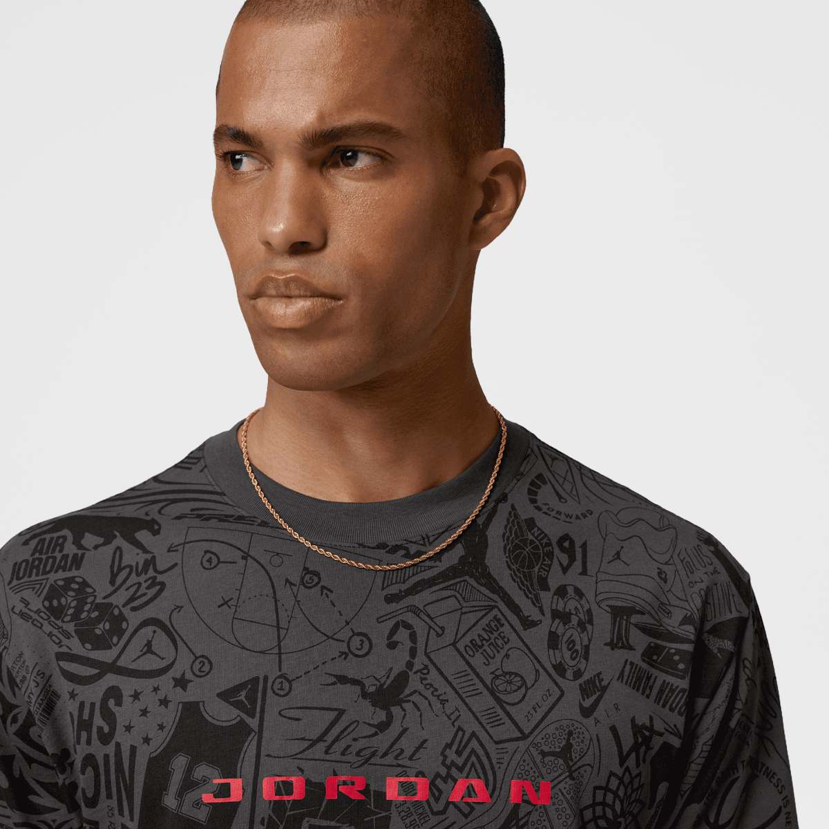 Jordan Brooklyn T-Shirt 'Sail University Red' — foto 3