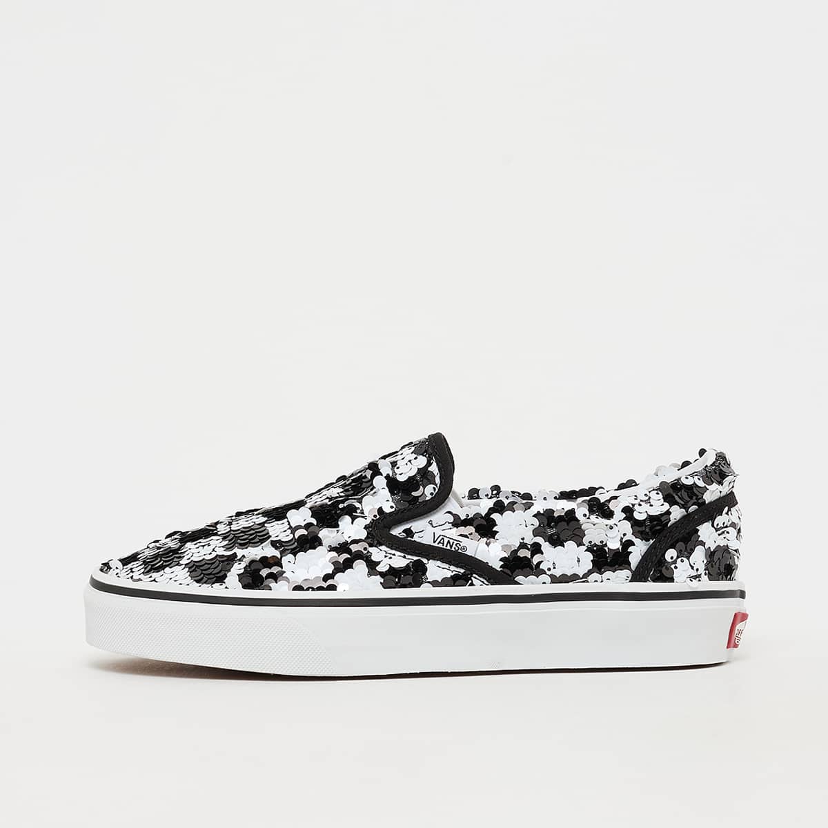 Vans Classic Slip-On checkerboard sequins black/true white, vue de côté