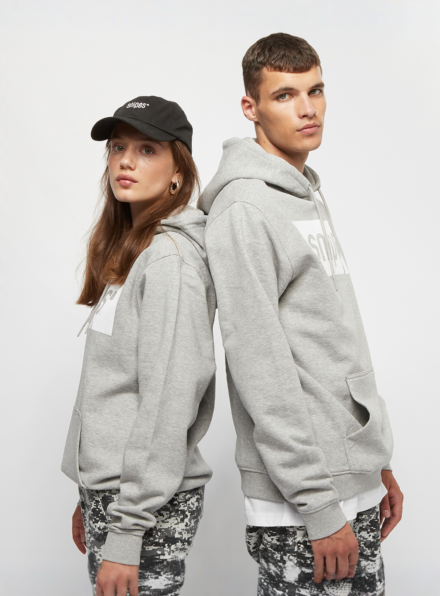 SNIPES, Hooded-Sweatshirt Box Logo, grey, Image 1 of 5