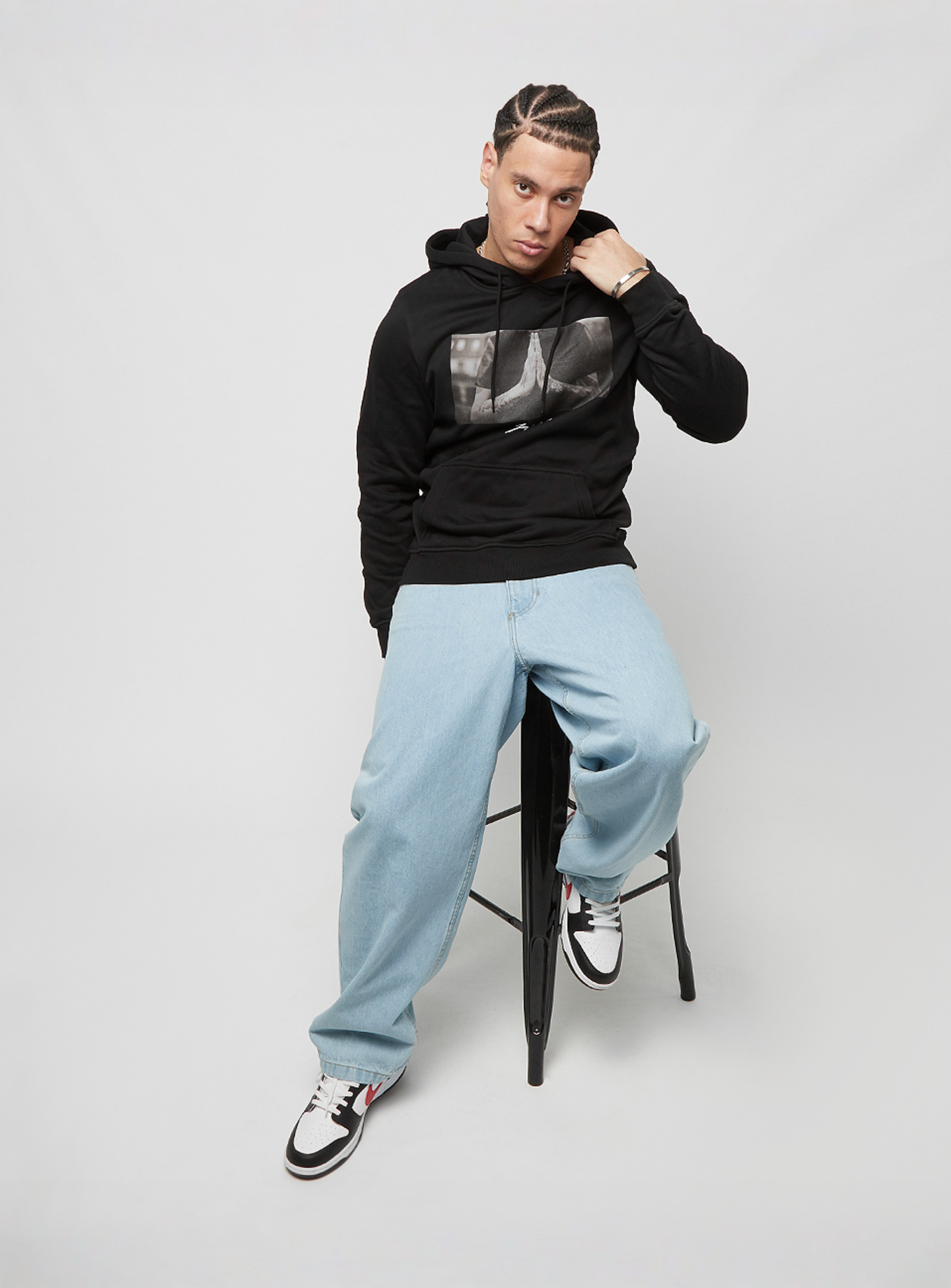 Mister Tee, Hooded-Sweatshirt Pray, black, Image 4 of 4