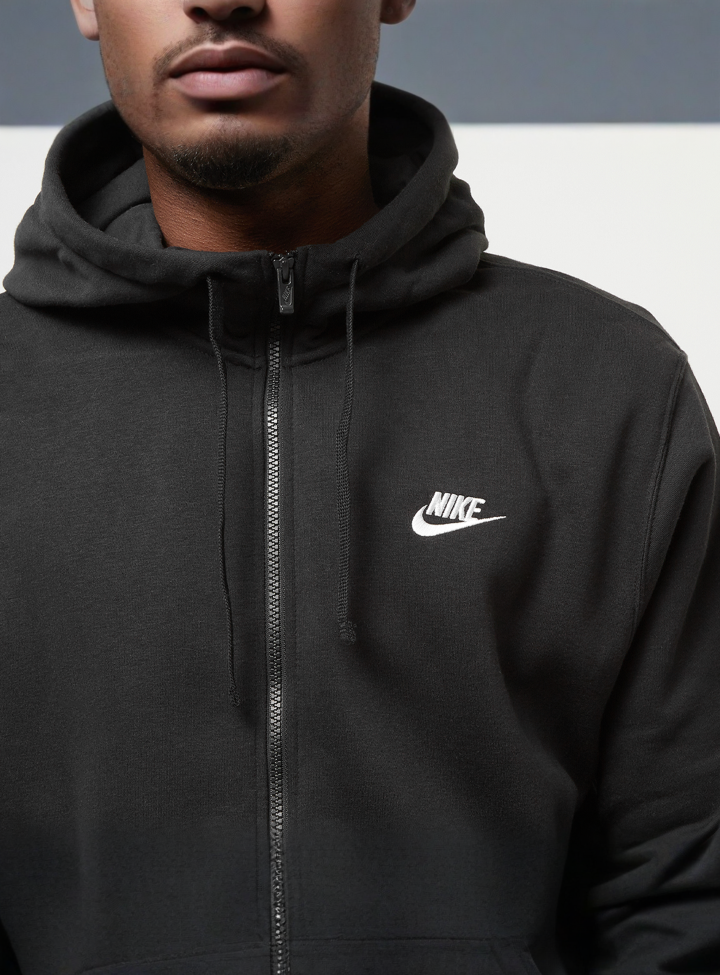 Nike, Club Hoodie Full Zip, black, Image 3 of 4