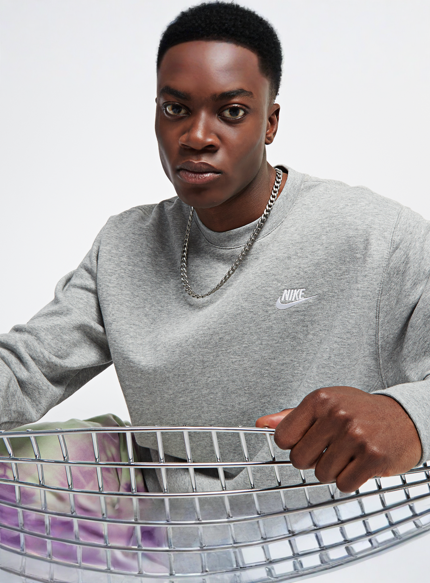 Nike, Sportswear Club Fleece Crew, grey, Image 3 of 5