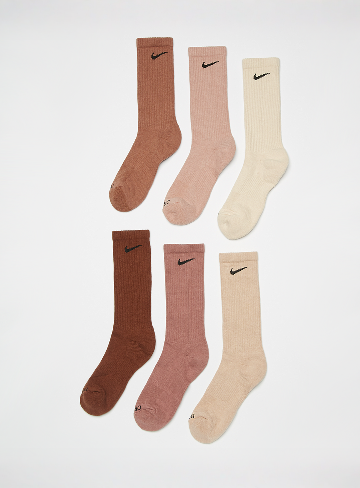 Nike, 6 PACK - Everyday Cushion Crew Training Socks, brown, Image 1 of 2