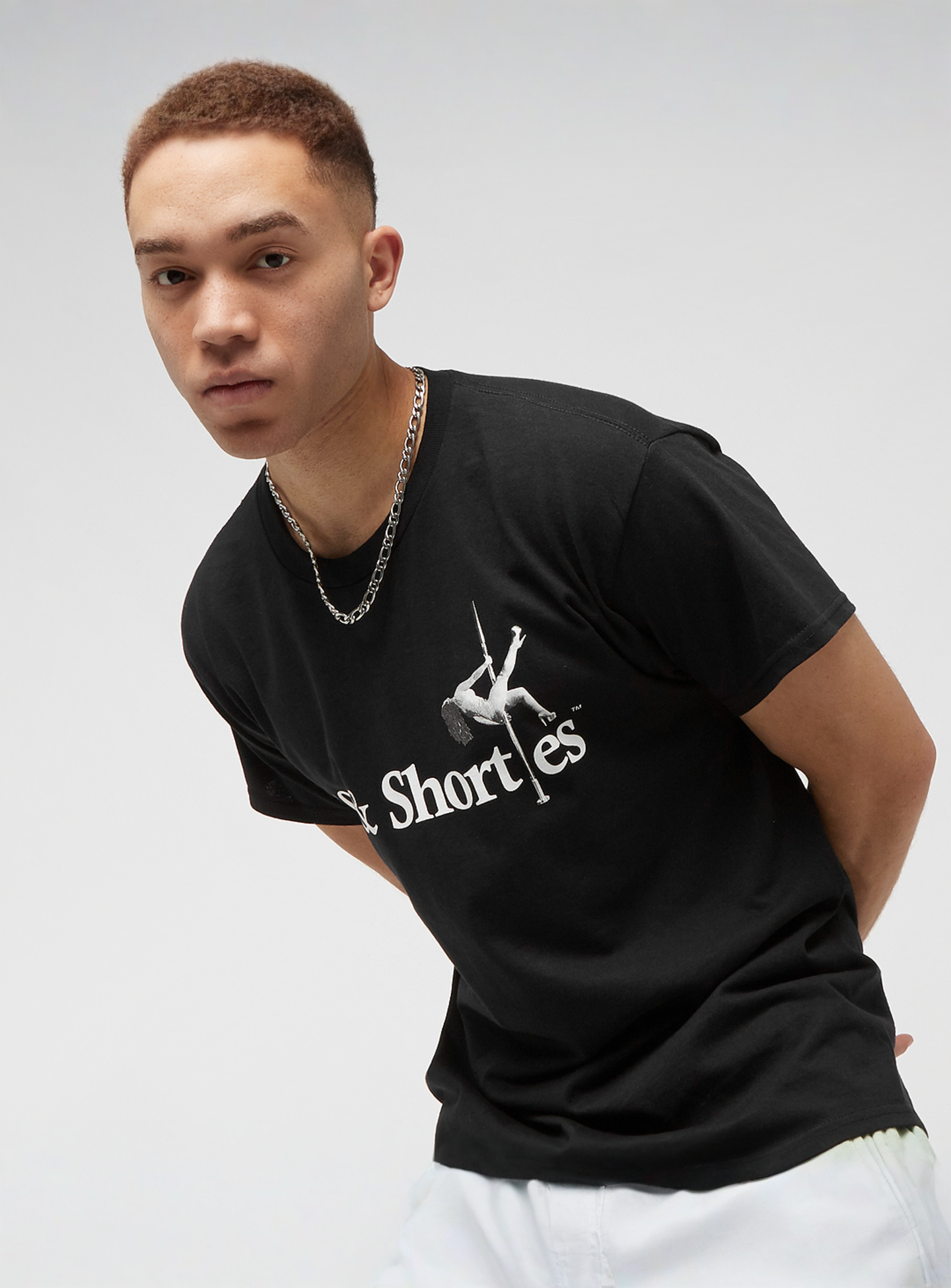 40s & Shorties, Text Logo Pole Tee, black, Image 1 of 4