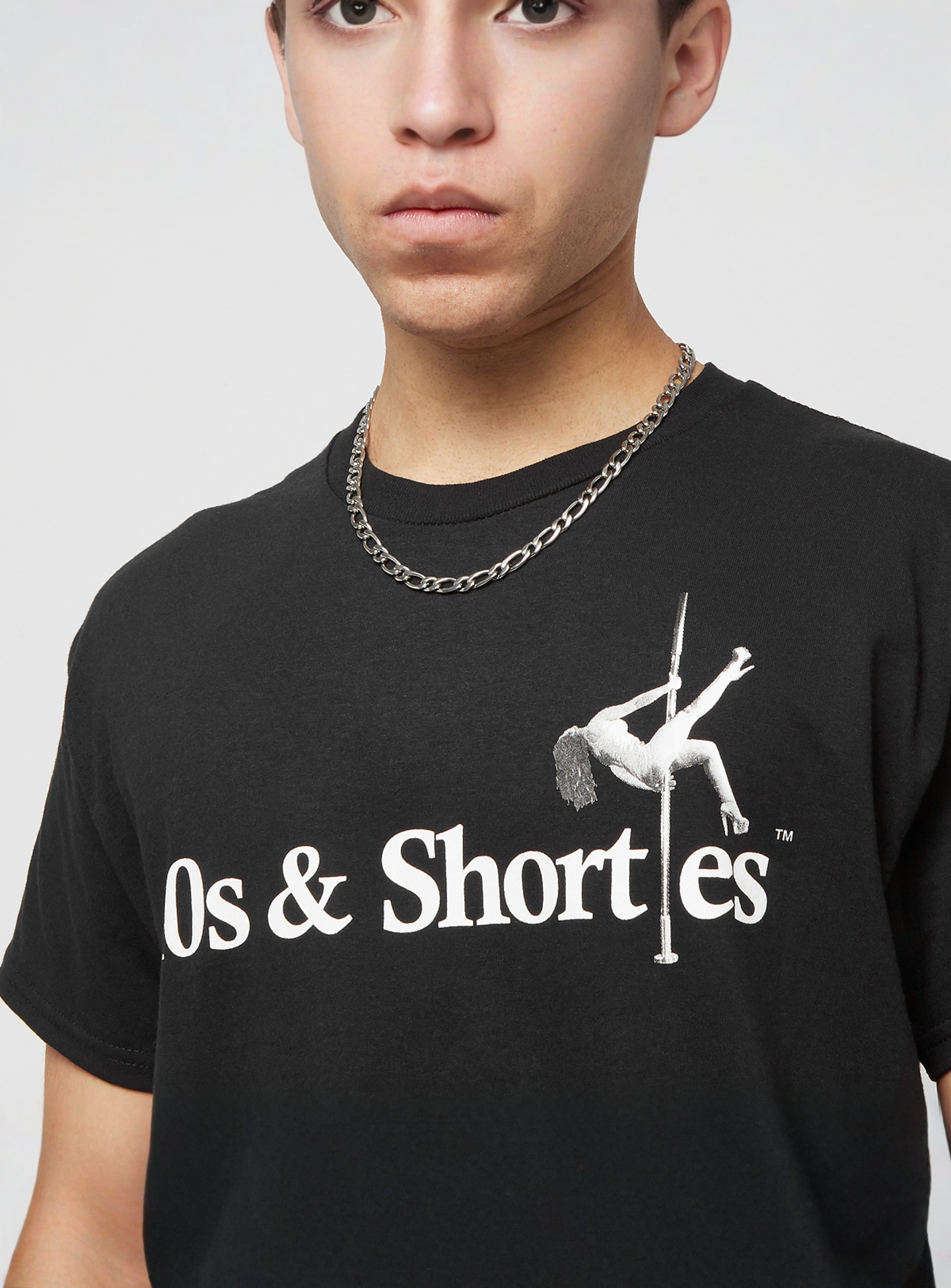 40s & Shorties, Text Logo Pole Tee, black, Image 3 of 4