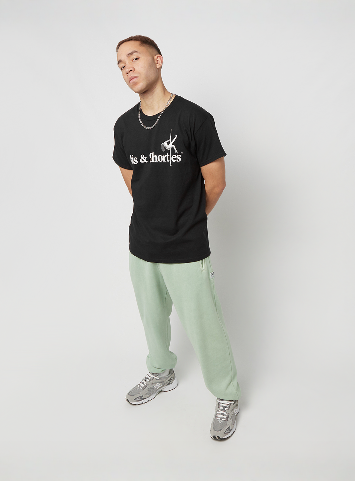 40s & Shorties, Text Logo Pole Tee, black, Image 4 of 4