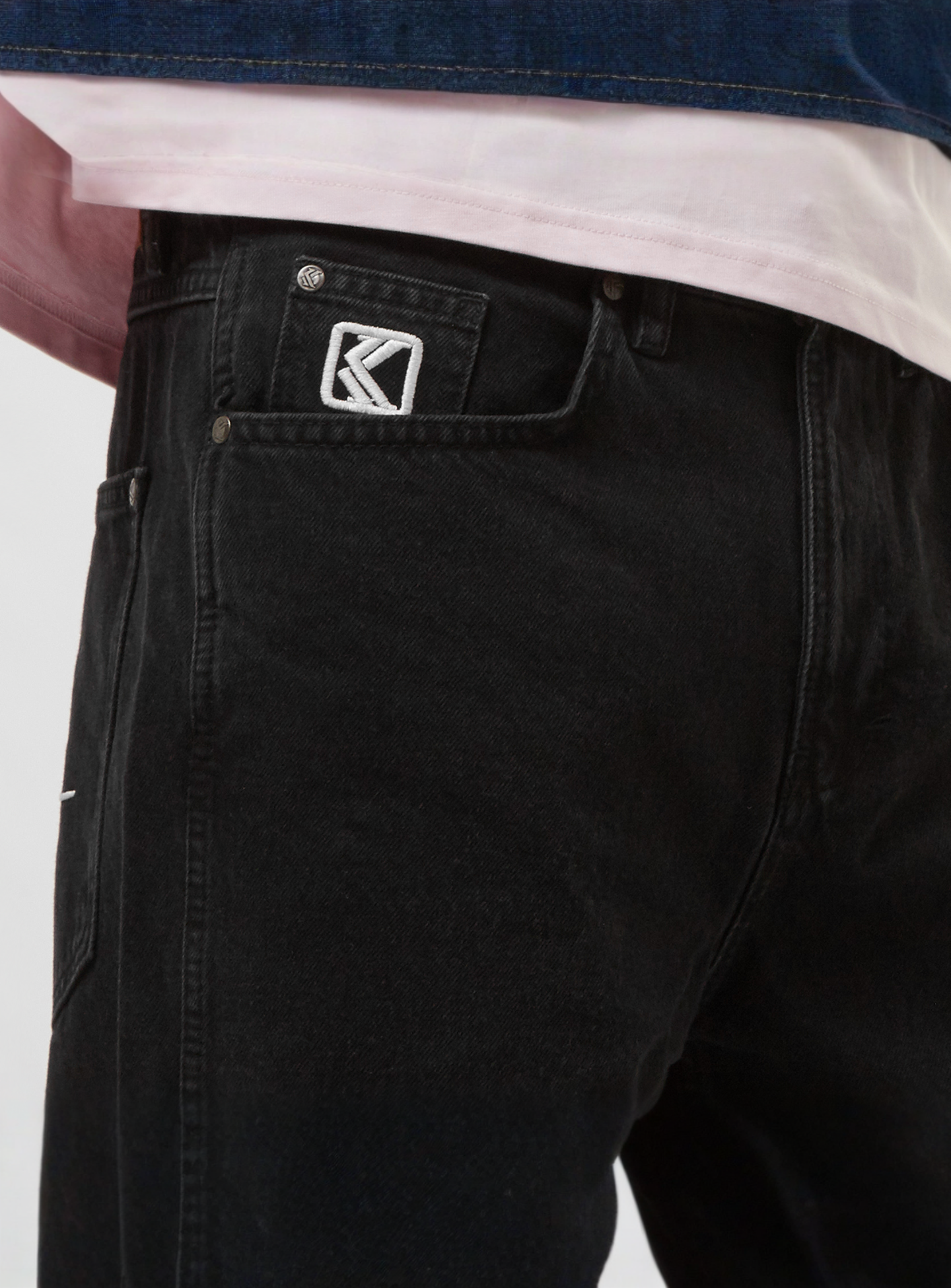 Karl Kani, Small Signature Baggy Five Pocket Denim, black, Image 3 of 5