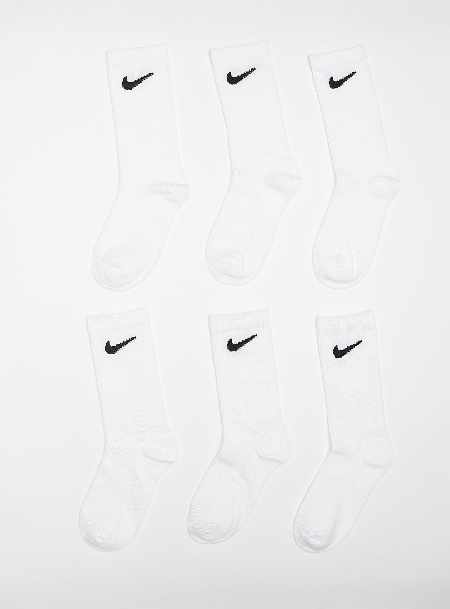 Nike, 6 PACK - Basic Pack Crew Socks, white, Image 1 of 2
