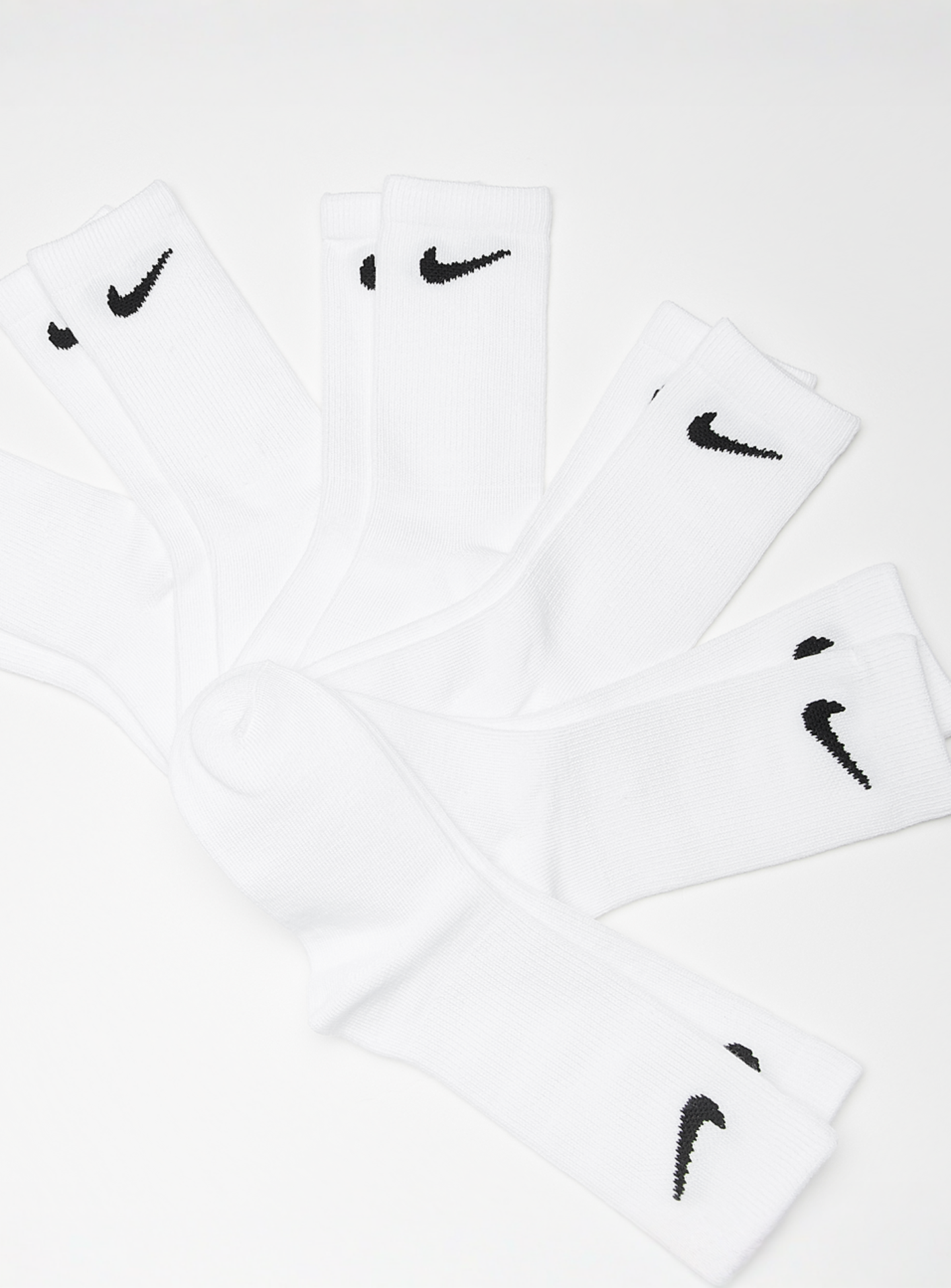 Nike, 6 PACK - Basic Pack Crew Socks, white, Image 2 of 2