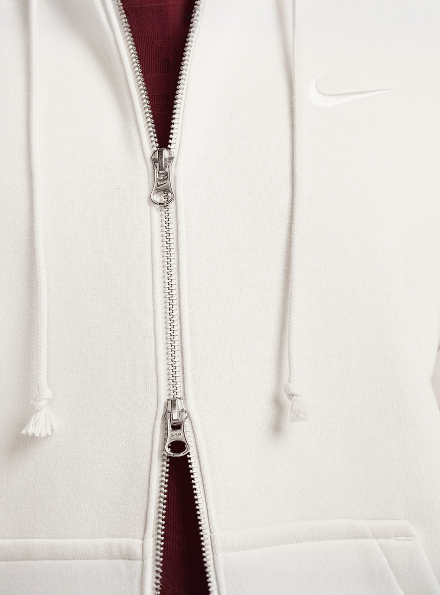 Nike, Sportswear Phoenix Fleece Oversized Full-Zip Hoodie, white, Image 6 of 9