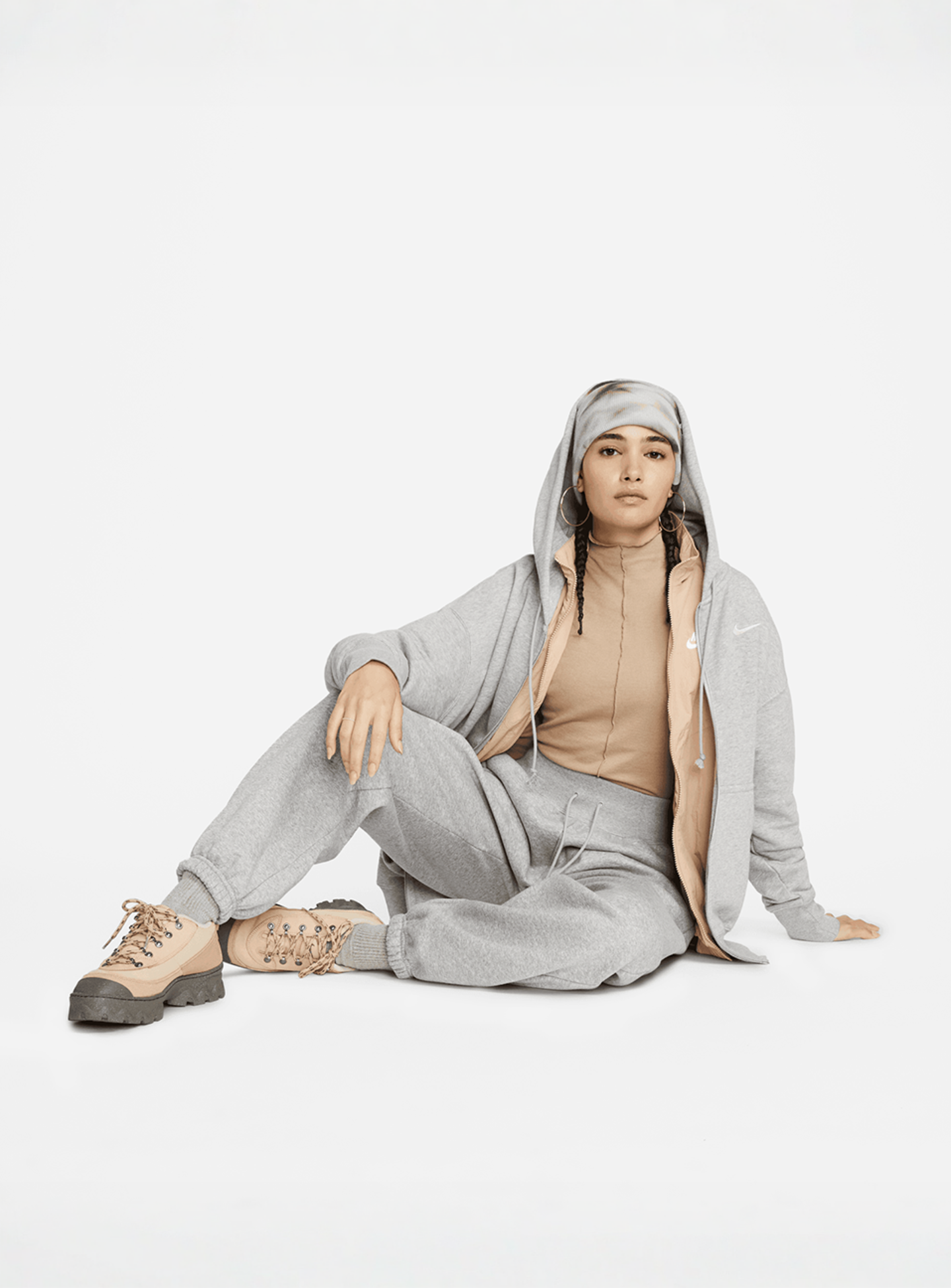Nike, Sportswear Phoenix Fleece Oversized Full-Zip Hoodie, grey, Image 9 of 9