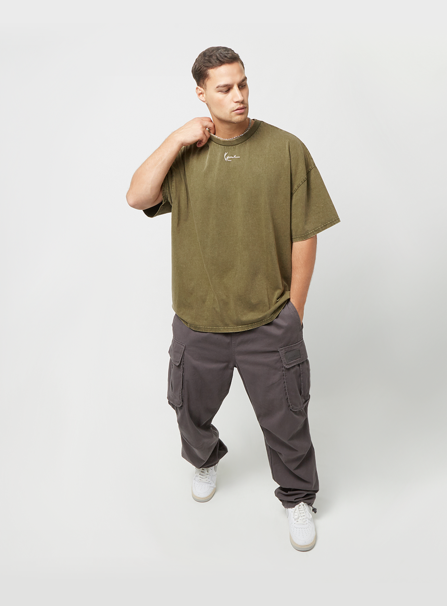 Karl Kani, Small Signature Heavy Jersey Washed Boxy Tee, green, Image 4 of 4