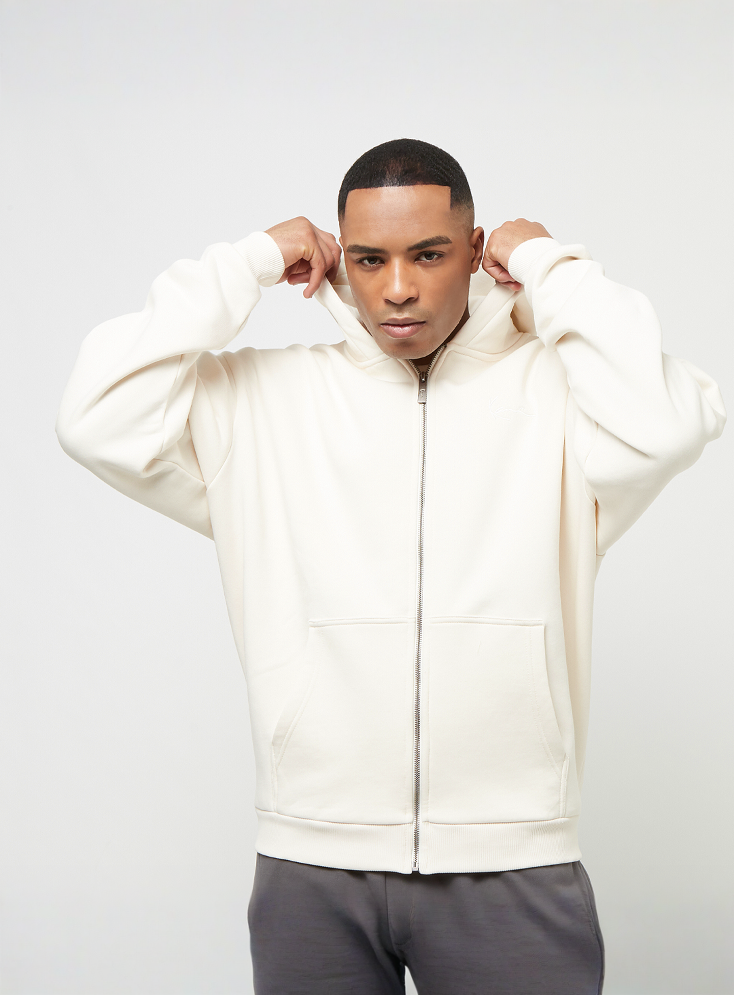 Karl Kani, Chest Signature Essential Zip, white, Image 1 of 4