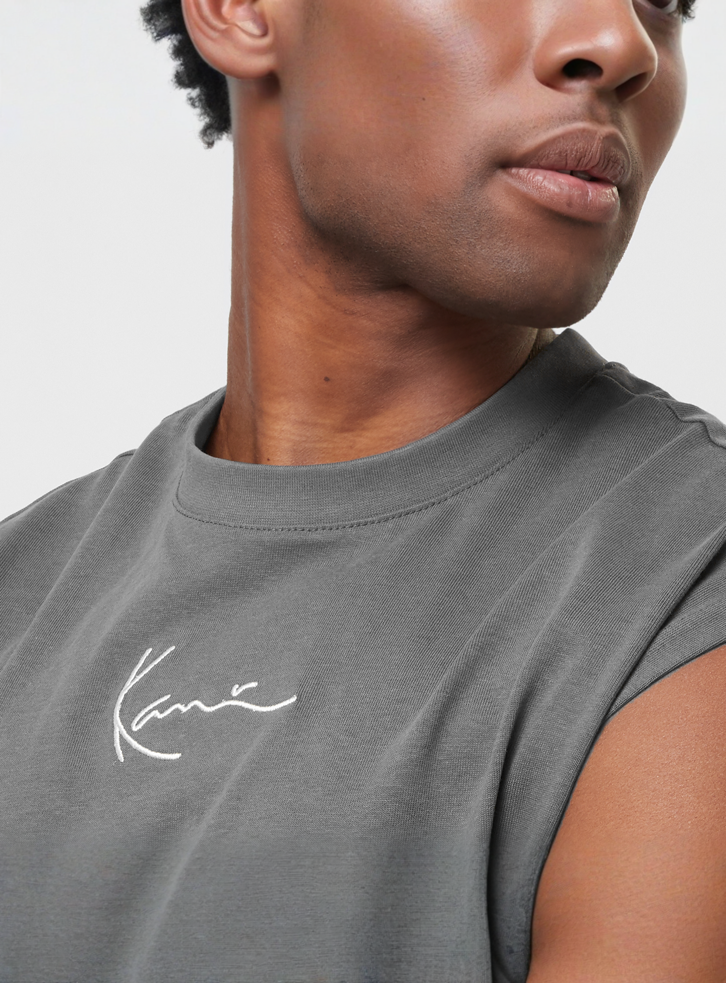 Karl Kani, Small Signature Essential Sleeveless Tee, grey, Image 3 of 4