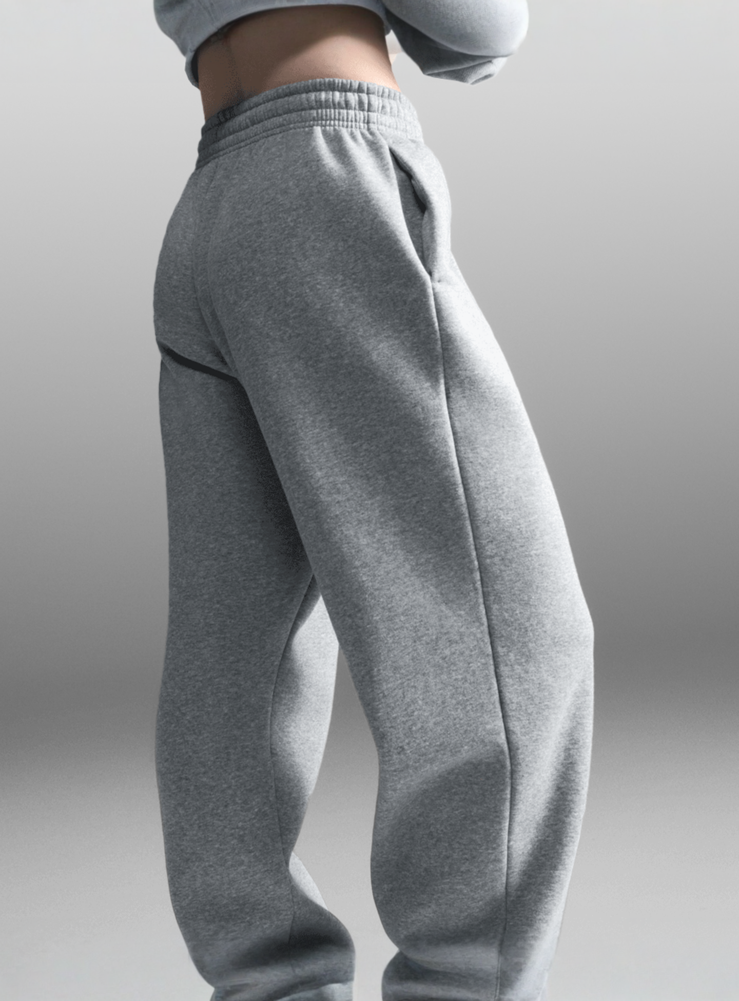 Nike, Sportswear Phoenix Fleece High-Waisted Oversized Sweatpants, grey, Image 3 of 4