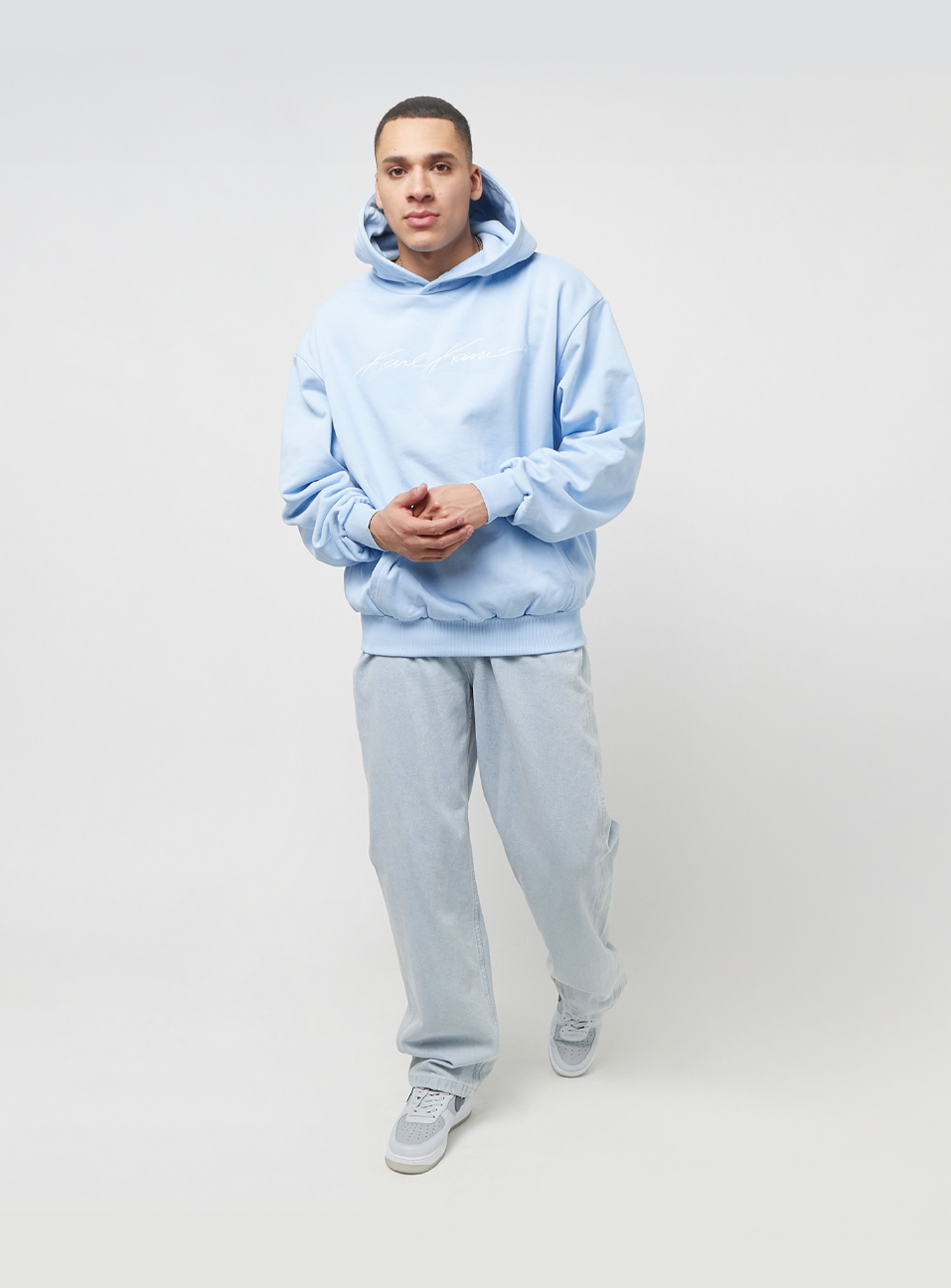 Karl Kani, Autograph Heavy Sweat Oversized Hoodie, blue, Image 4 of 4
