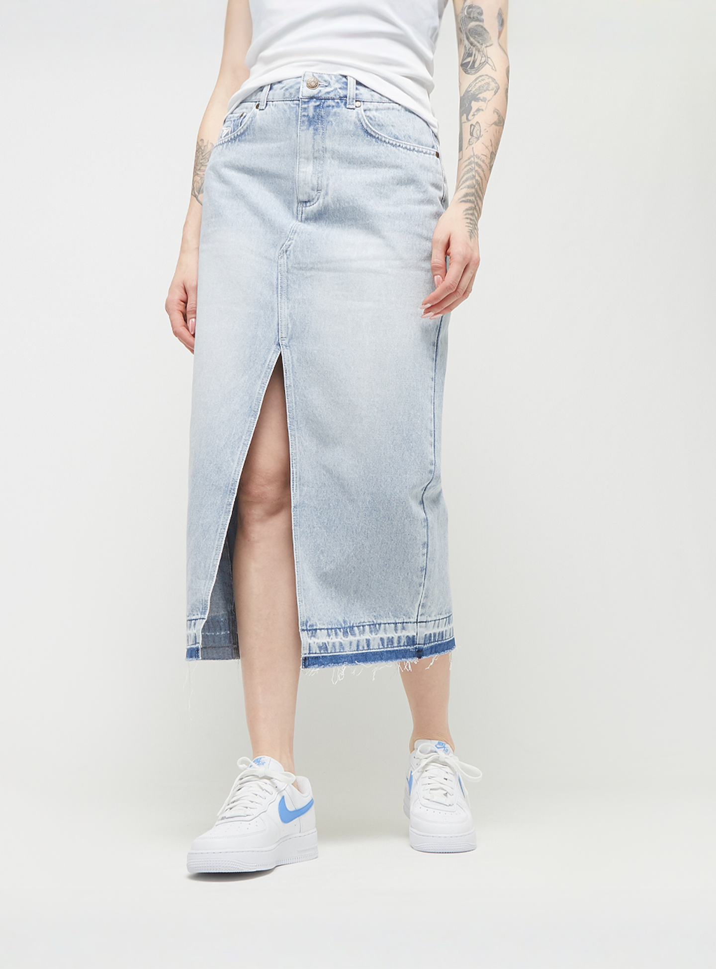 Karl Kani, OG Long Denim Skirt, blue, Image 1 of 5