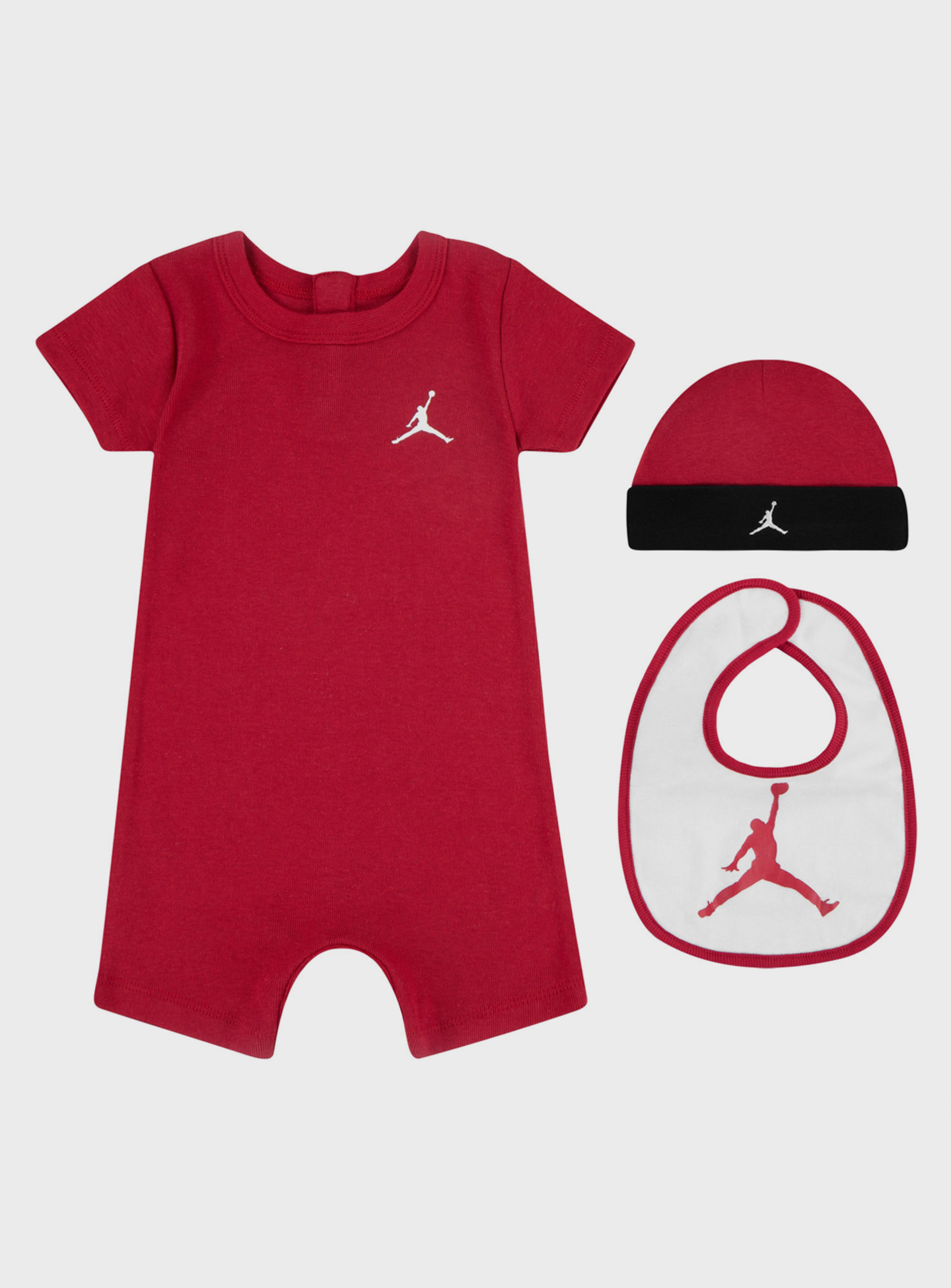 Jordan, Junior Jumpman Romper (3 Piece), red, Image 1 of 4