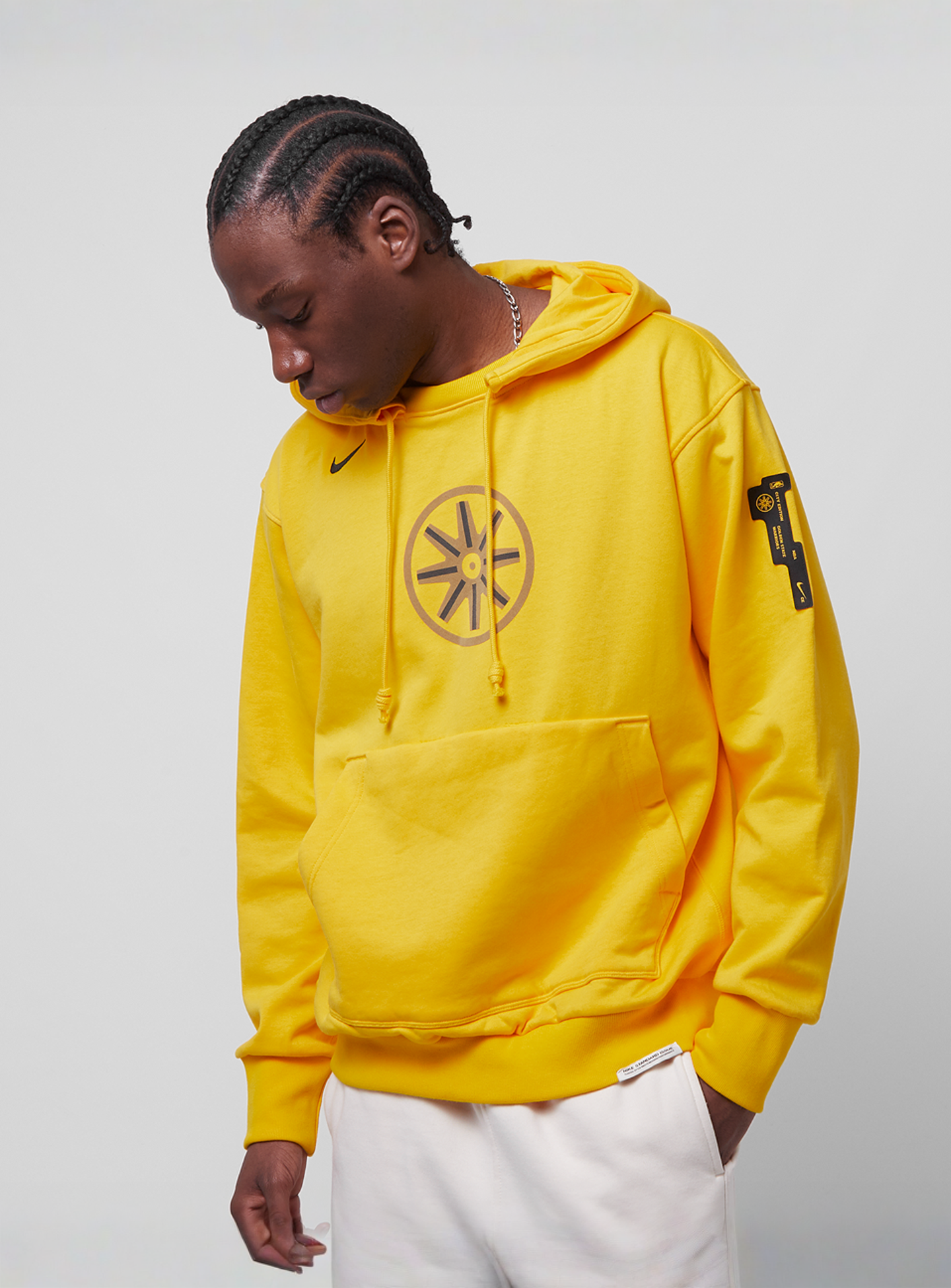 Nike, NBS Golden State Warriors Standard Issue Hoodie Courtside City Edition, yellow, Image 1 of 5