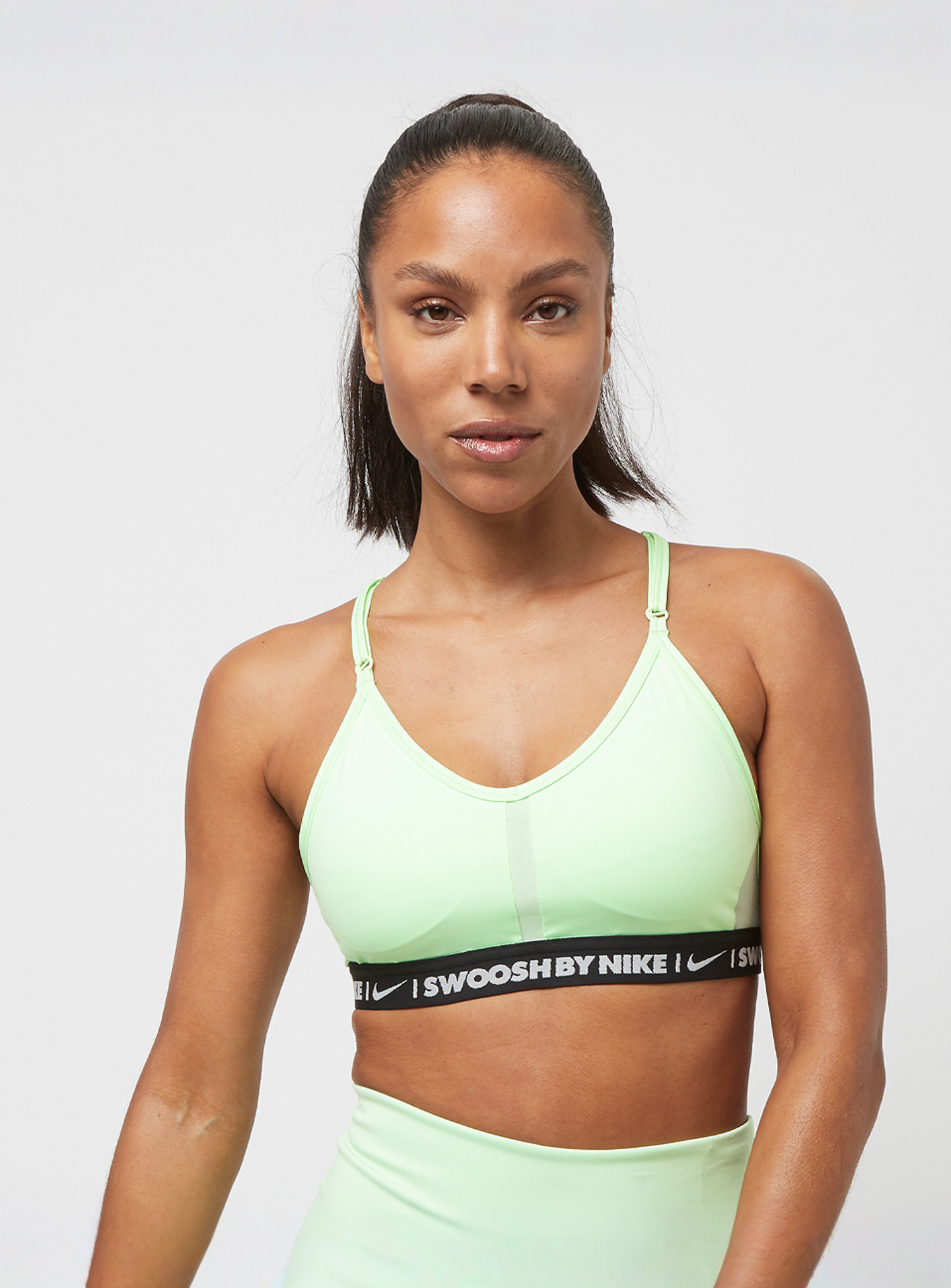 Nike, Indy Light-Support Padded V-Neck Sports Bra, green, Image 1 of 4
