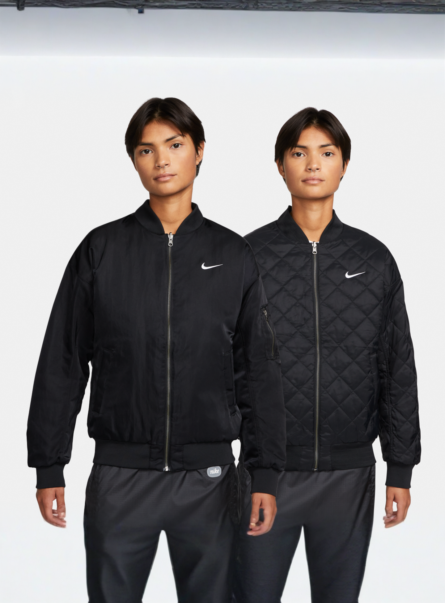 Nike, Sportswear Reversible Varsity Bomber Jacket, black, Image 1 of 7