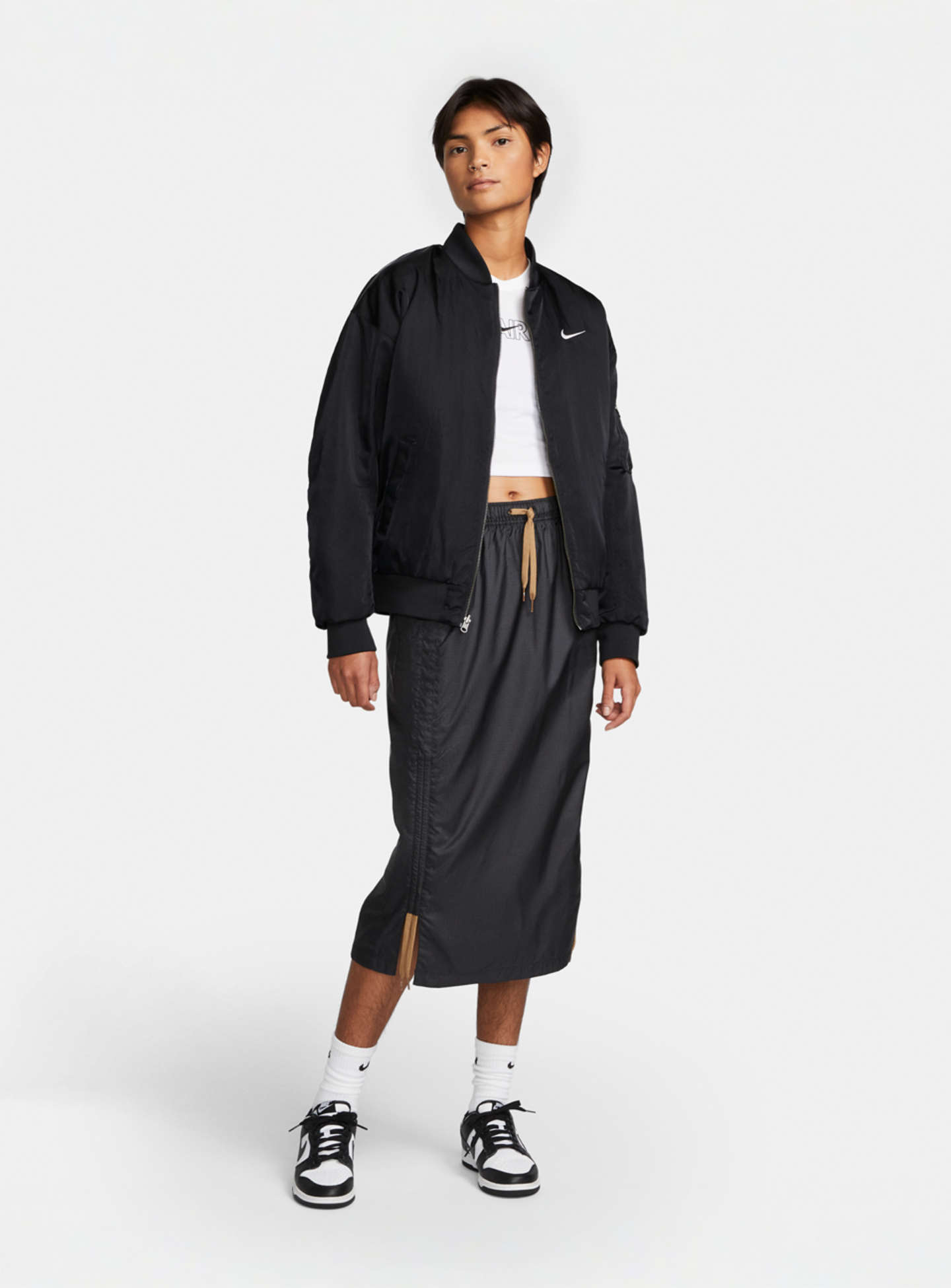 Nike, Sportswear Reversible Varsity Bomber Jacket, black, Image 7 of 7