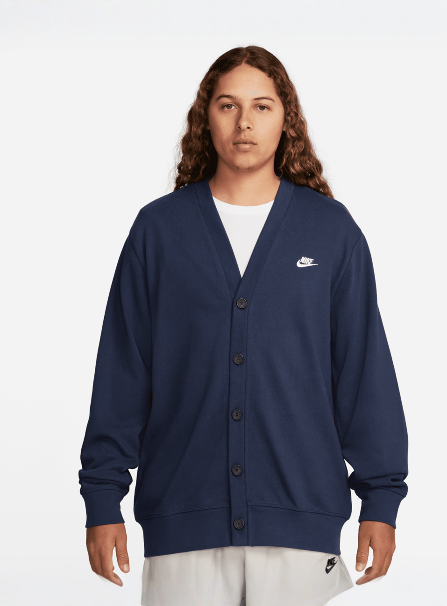 Nike, Club Fleece Fairway Cardigan, blue, Image 1 of 3