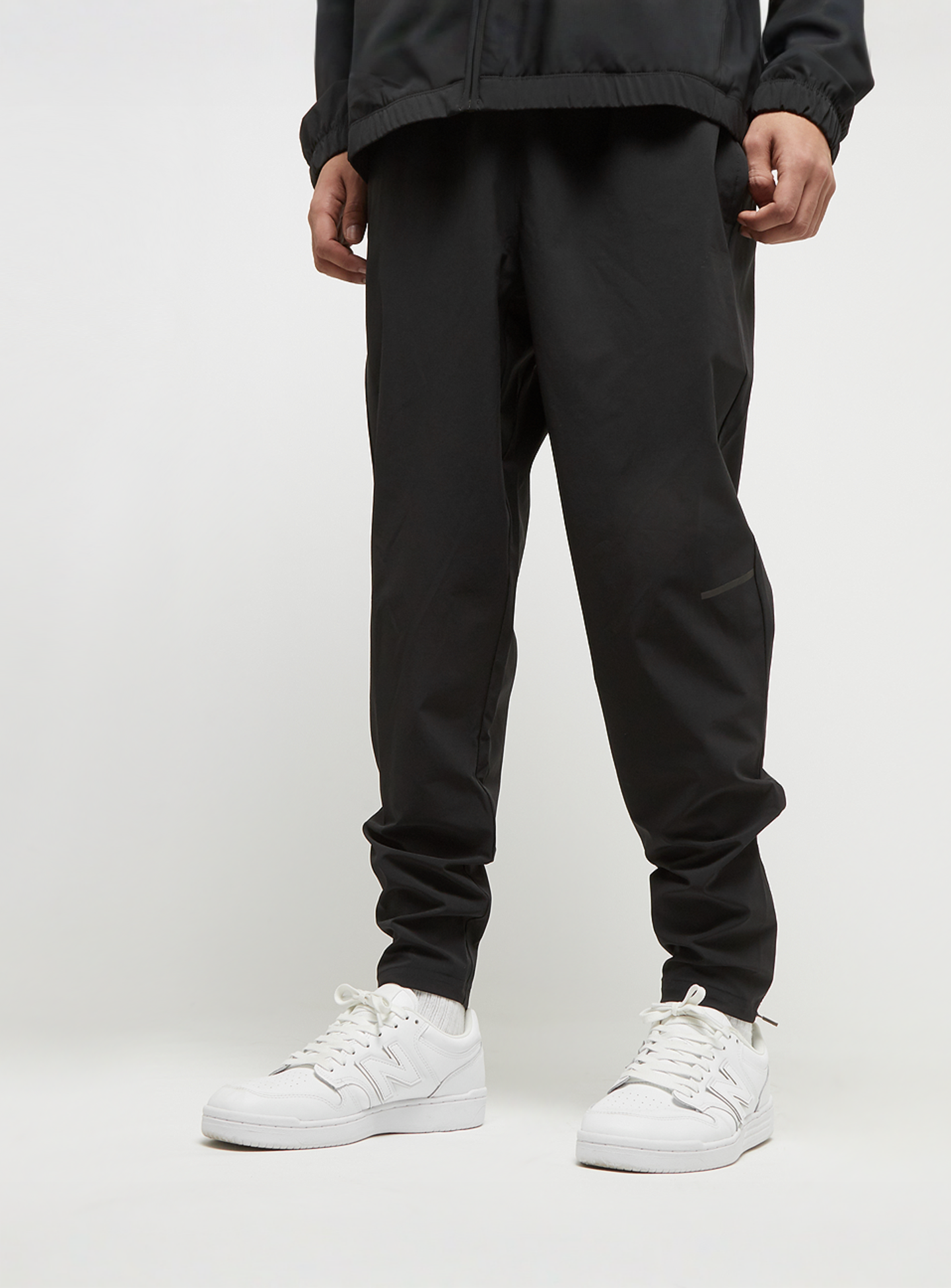 New Balance, Active Stretch Woven Slim Pant, black, Image 1 of 7