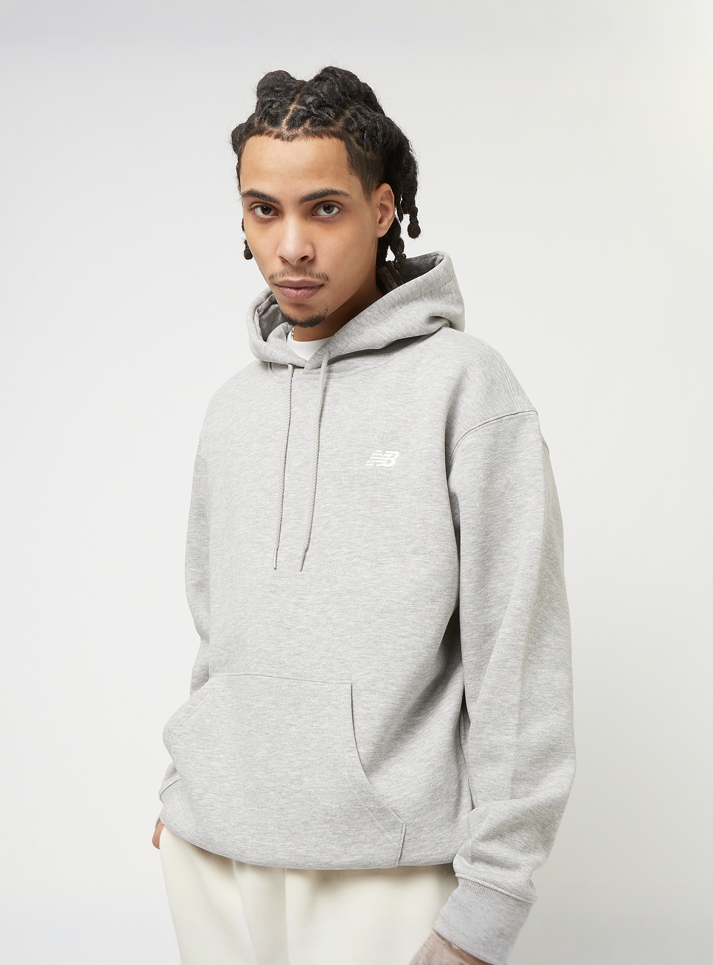 New Balance, Small Logo Brushed Hoodie, grey, Image 1 of 4