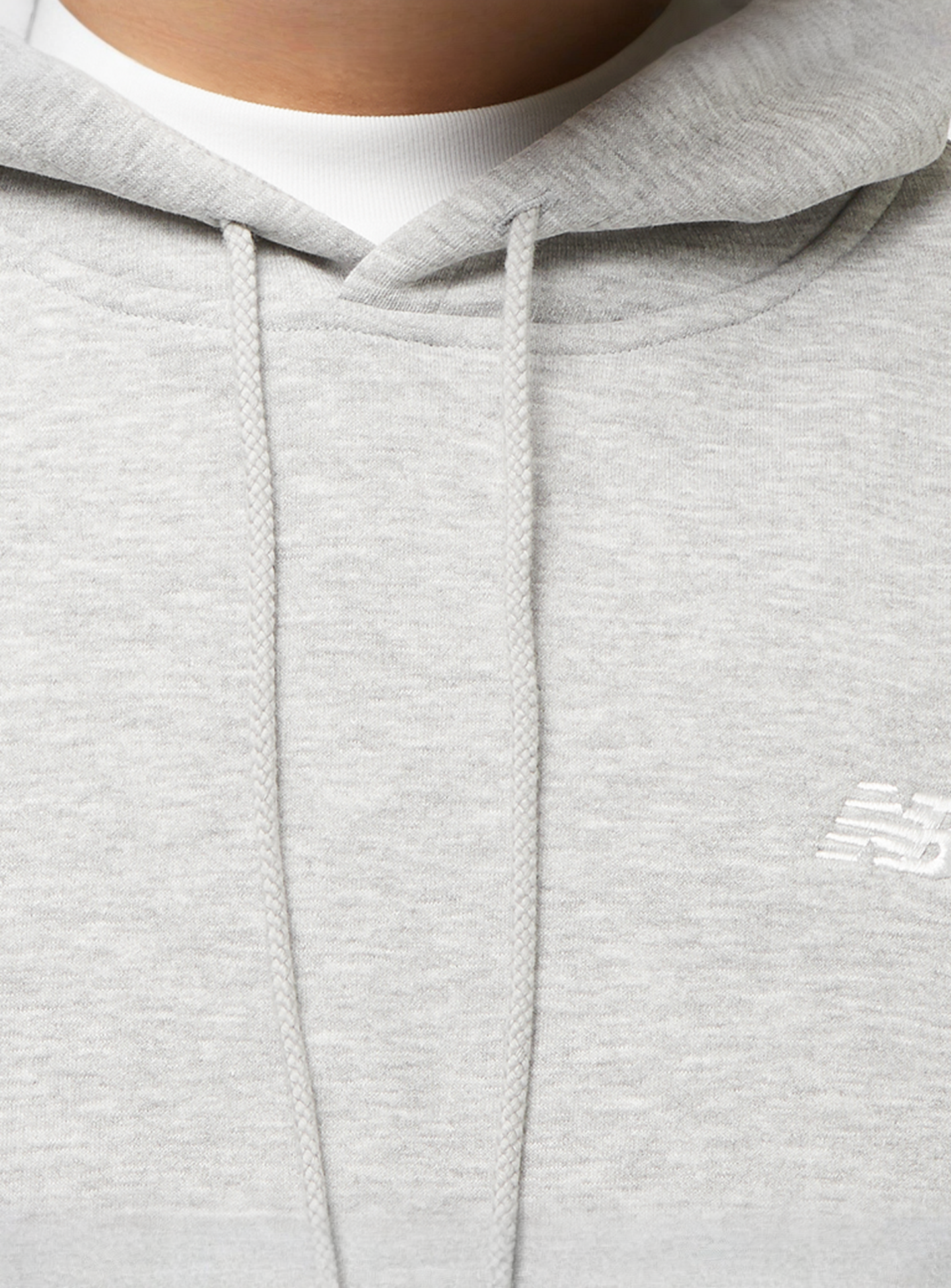 New Balance, Small Logo Brushed Hoodie, grey, Image 3 of 4