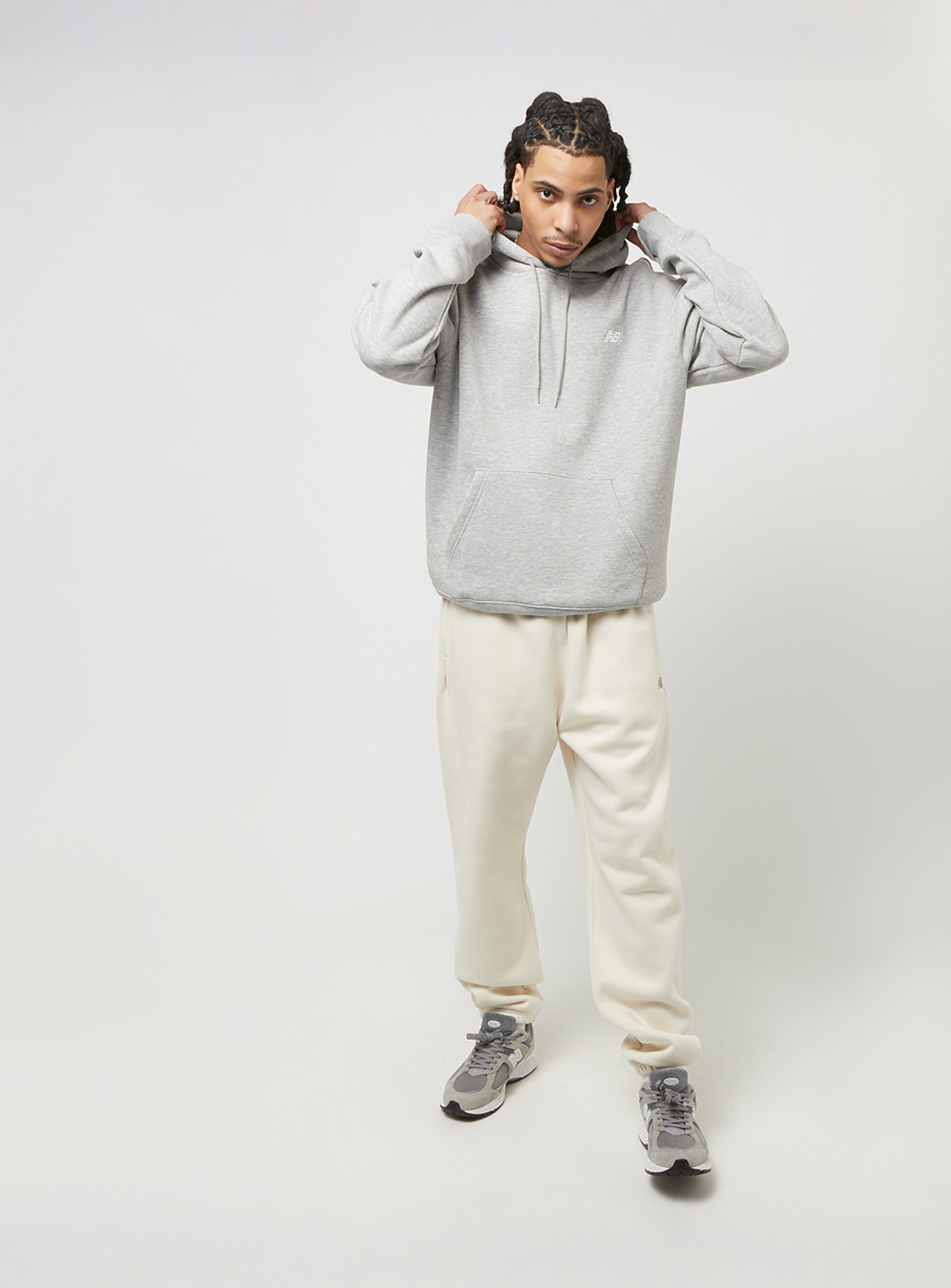 New Balance, Small Logo Brushed Hoodie, grey, Image 4 of 4