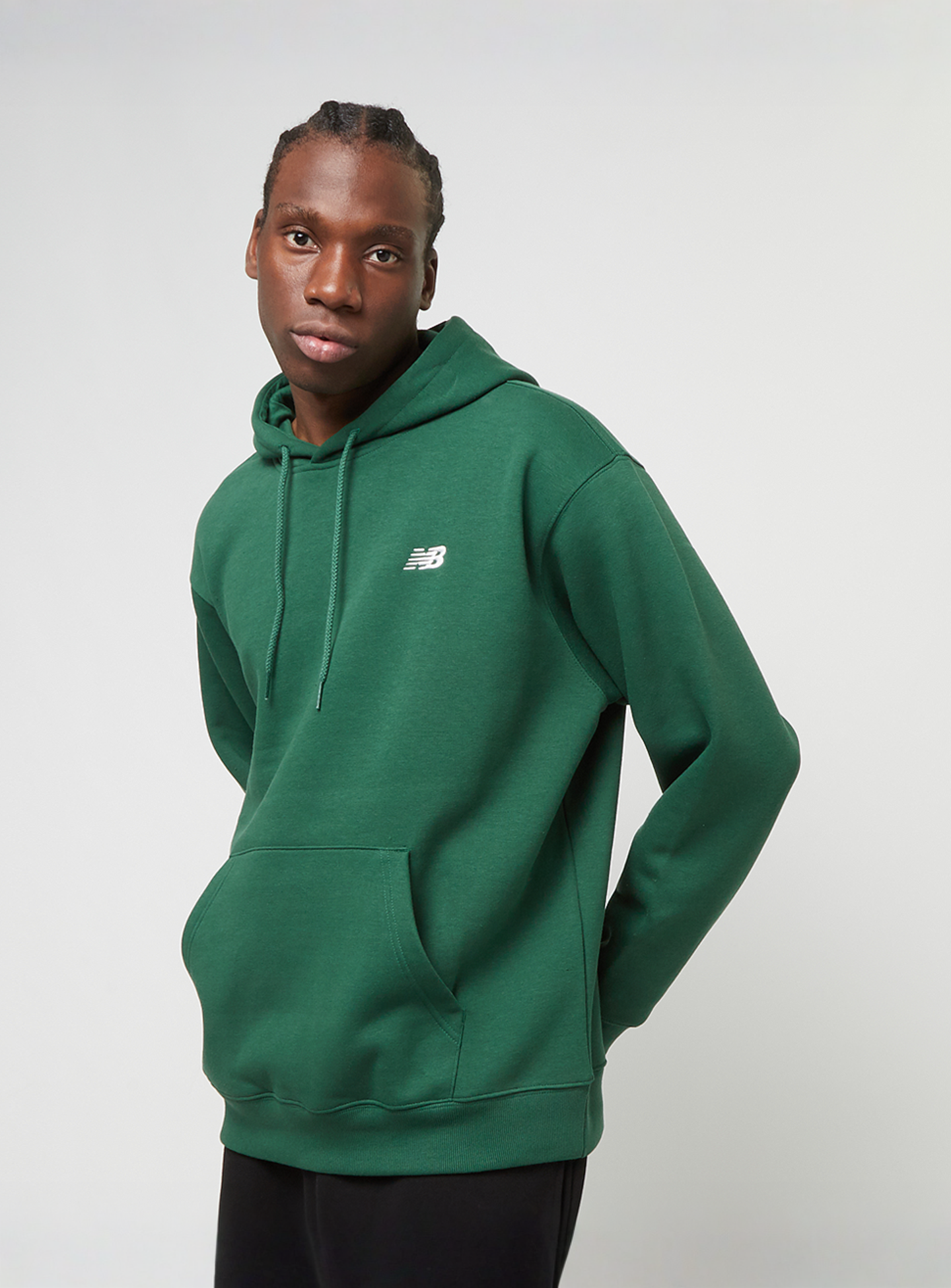 New Balance, Small Logo Brushed Hoodie, green, Image 1 of 4