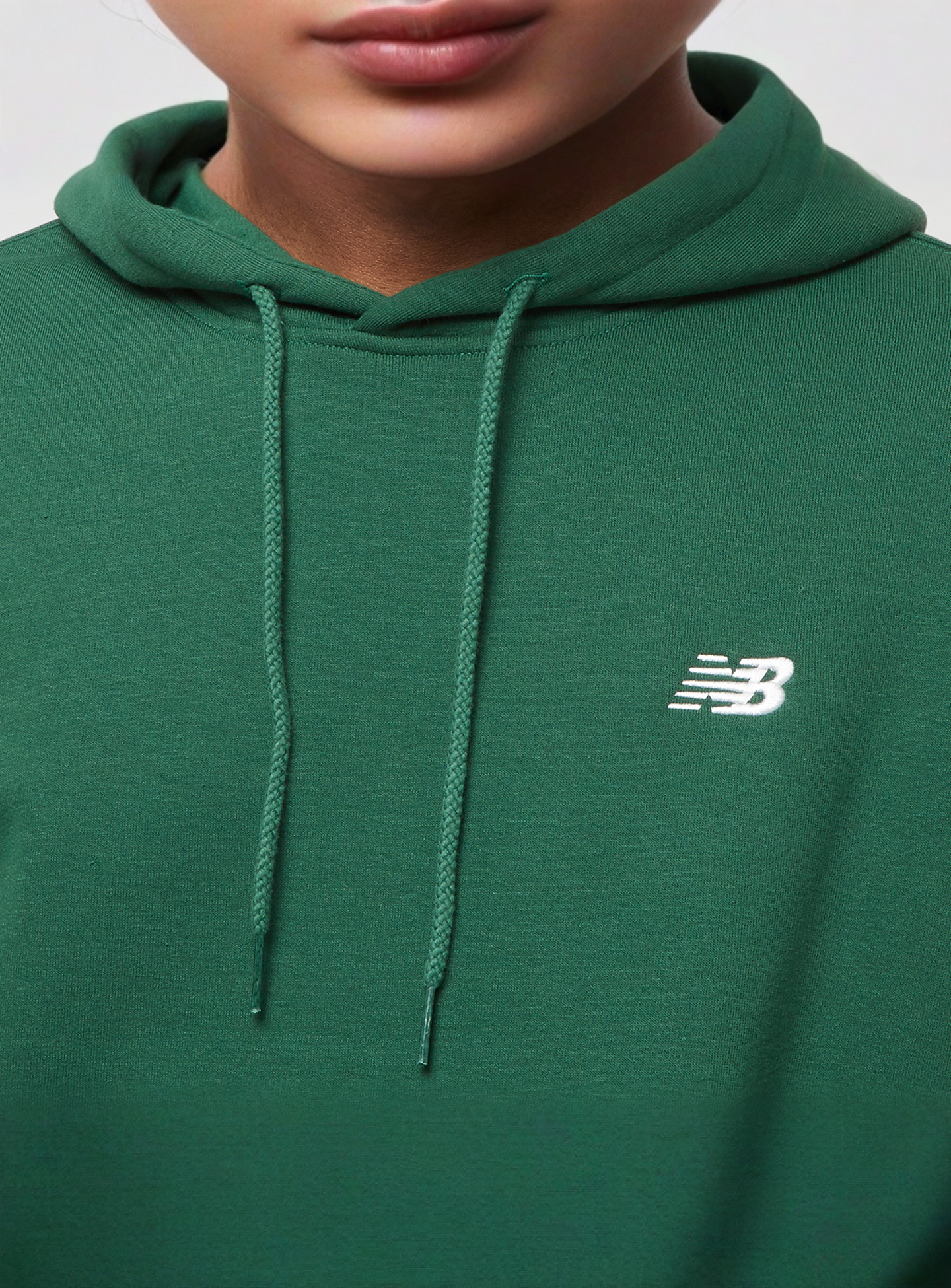 New Balance, Small Logo Brushed Hoodie, green, Image 3 of 4