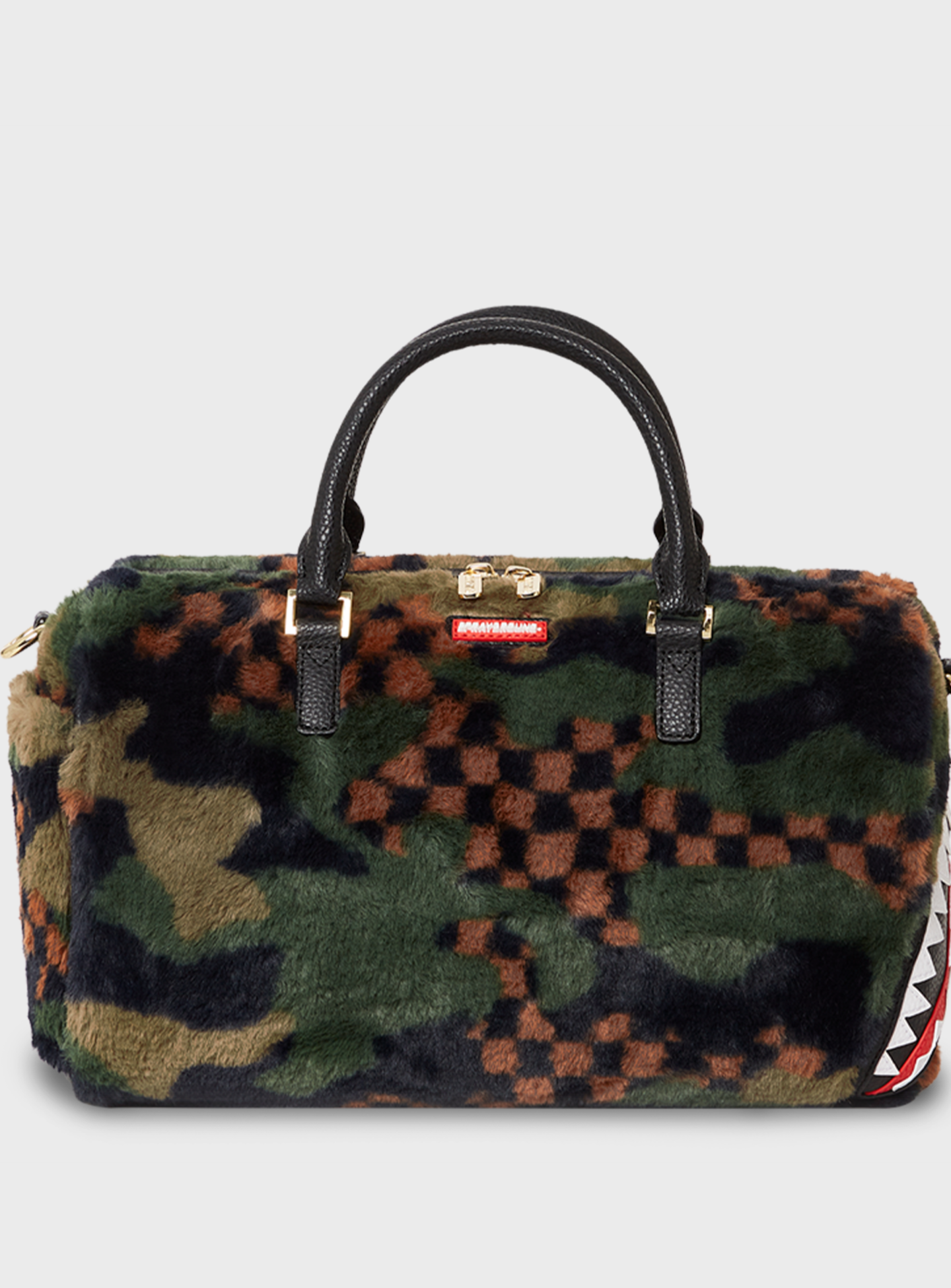 SPRAYGROUND, Green 3am Fur Mini Duffel, multi-colour, Image 3 of 9