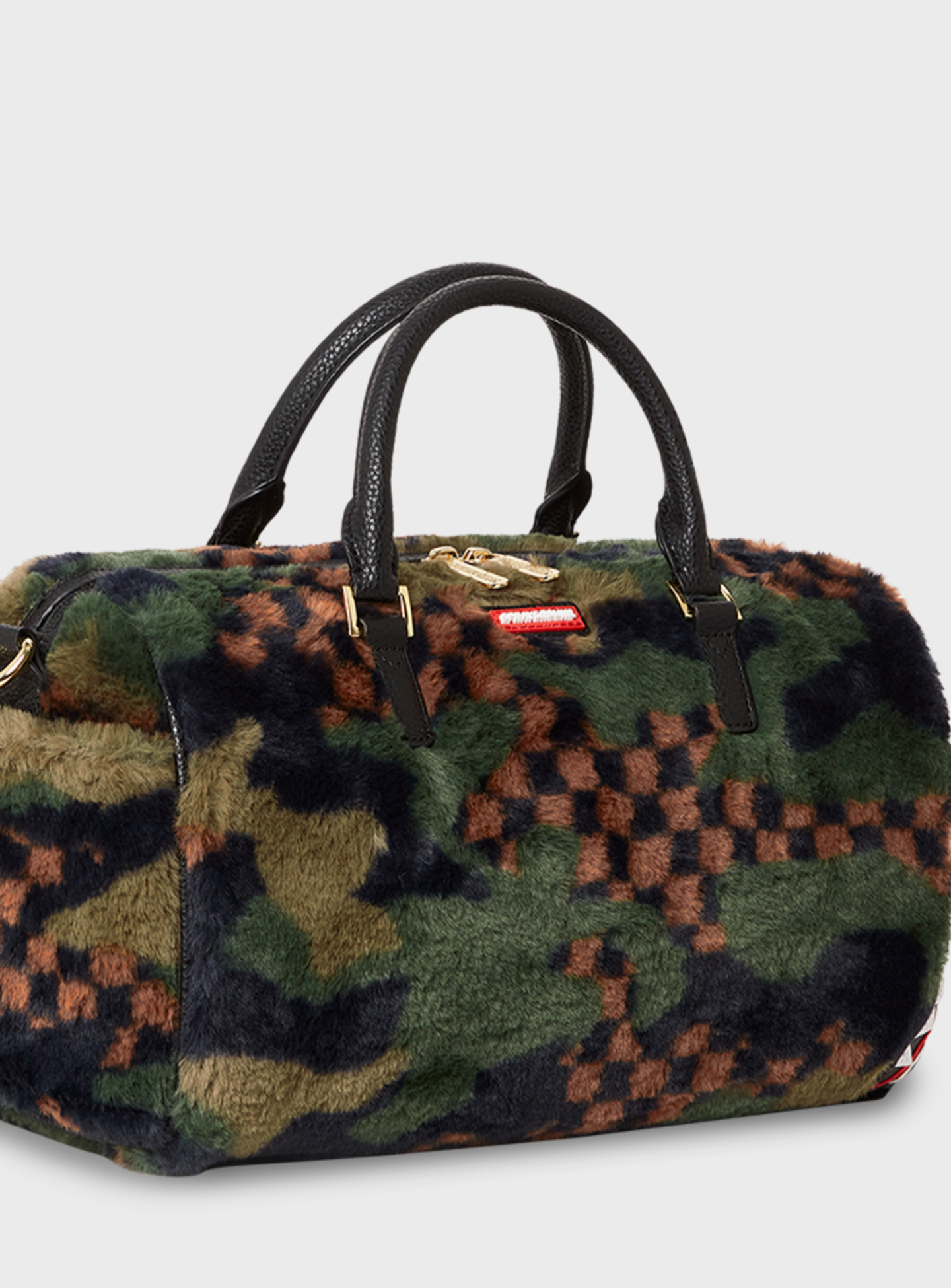 SPRAYGROUND, Green 3am Fur Mini Duffel, multi-colour, Image 4 of 9
