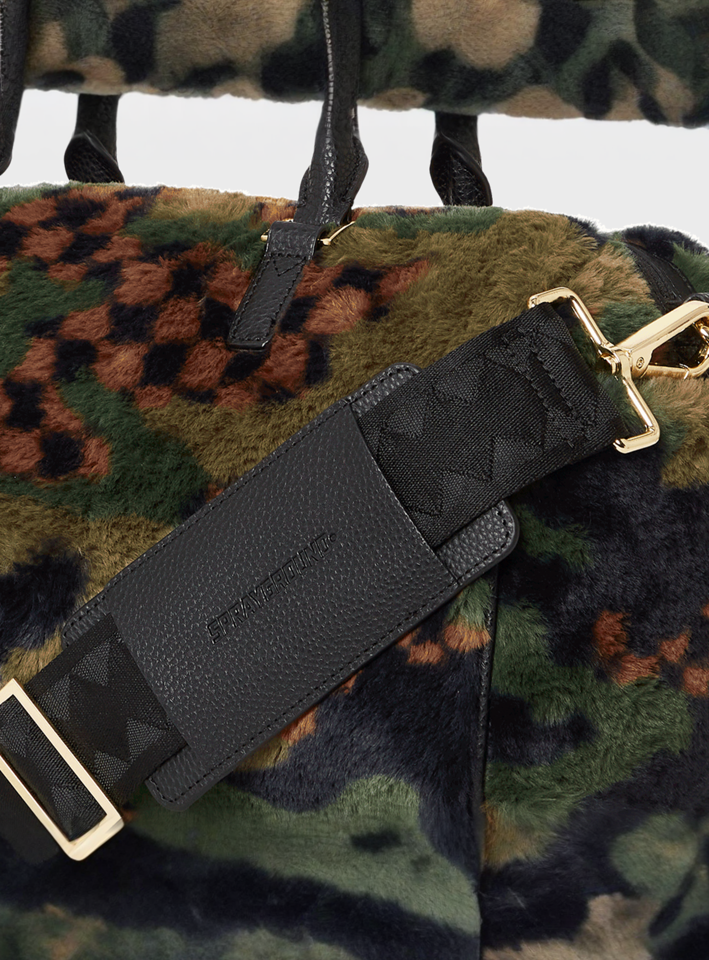 SPRAYGROUND, Green 3am Fur Mini Duffel, multi-colour, Image 6 of 9