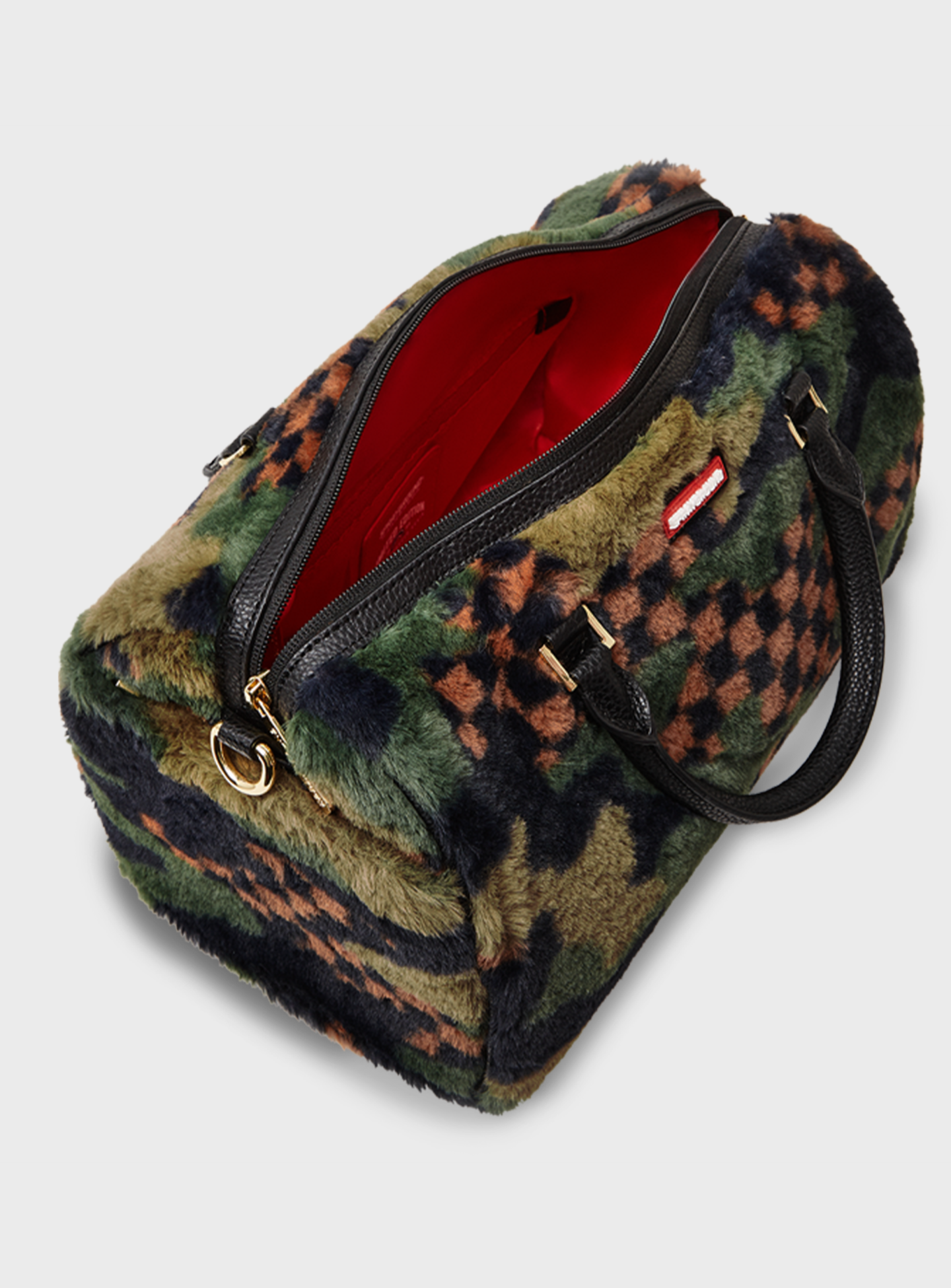 SPRAYGROUND, Green 3am Fur Mini Duffel, multi-colour, Image 7 of 9
