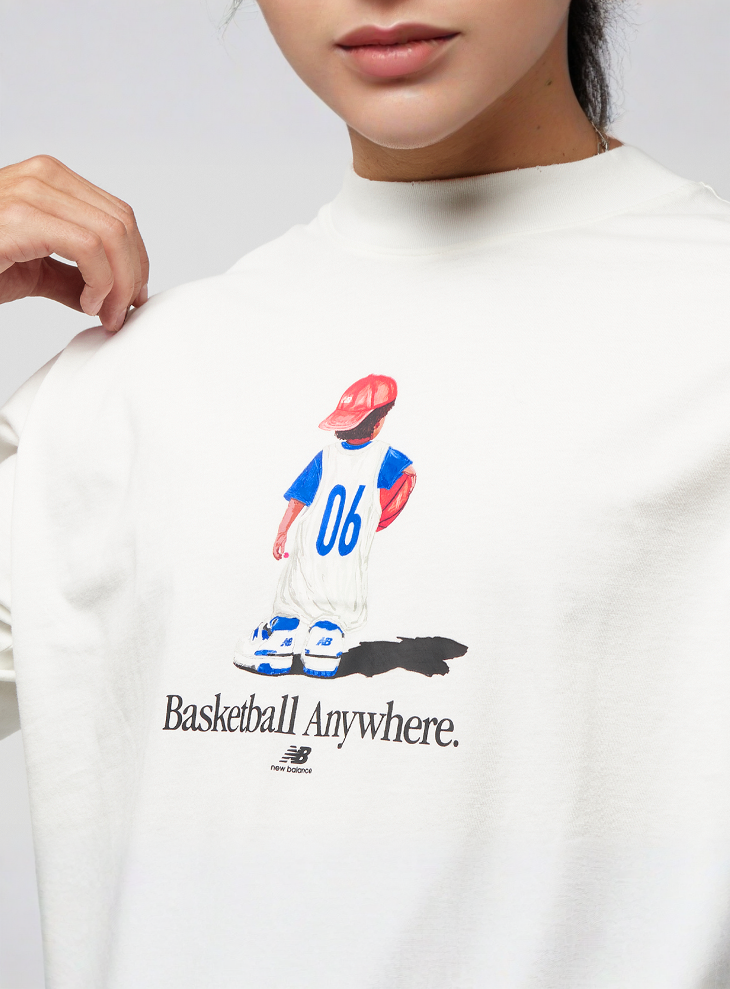 New Balance, Hoops Graphic T-Shirt, white, Image 3 of 4