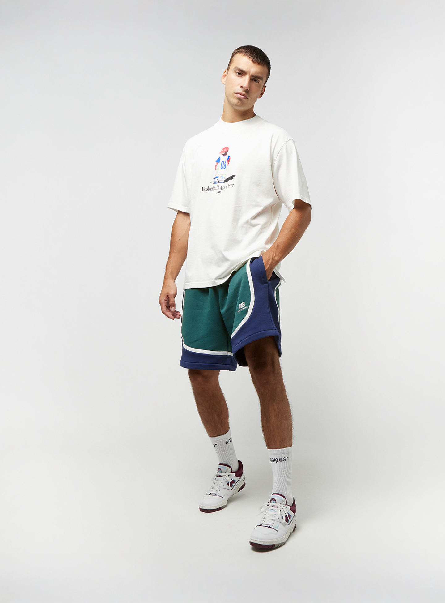New Balance, Hoops Graphic T-Shirt, white, Image 4 of 4