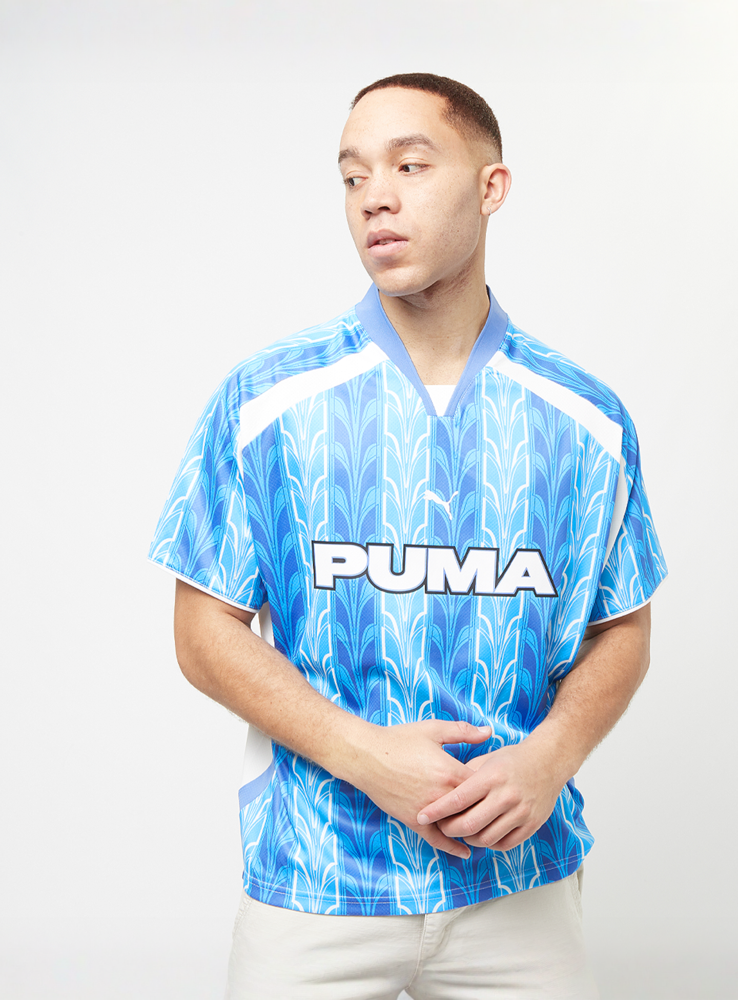 PUMA, Football Jersey All-Over-Print, blue, Image 1 of 4