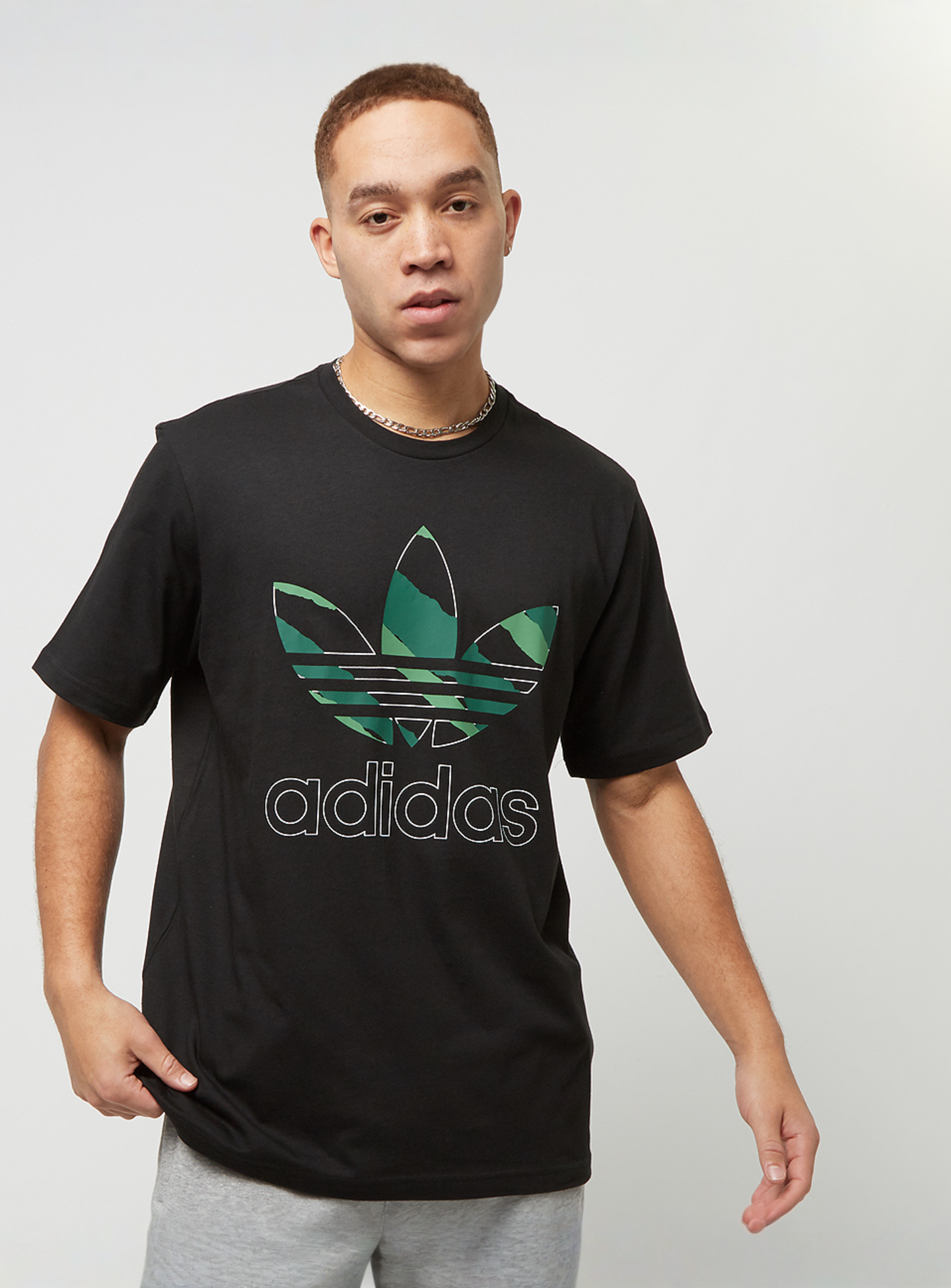 adidas Originals, Ripped Camo T-Shirt Exclusive, black, Image 1 of 4