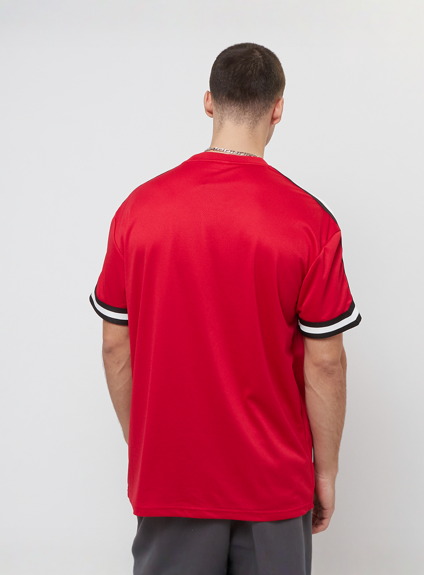 Urban Classics, Oversized Stripes Mesh Tee, red, Image 2 of 5