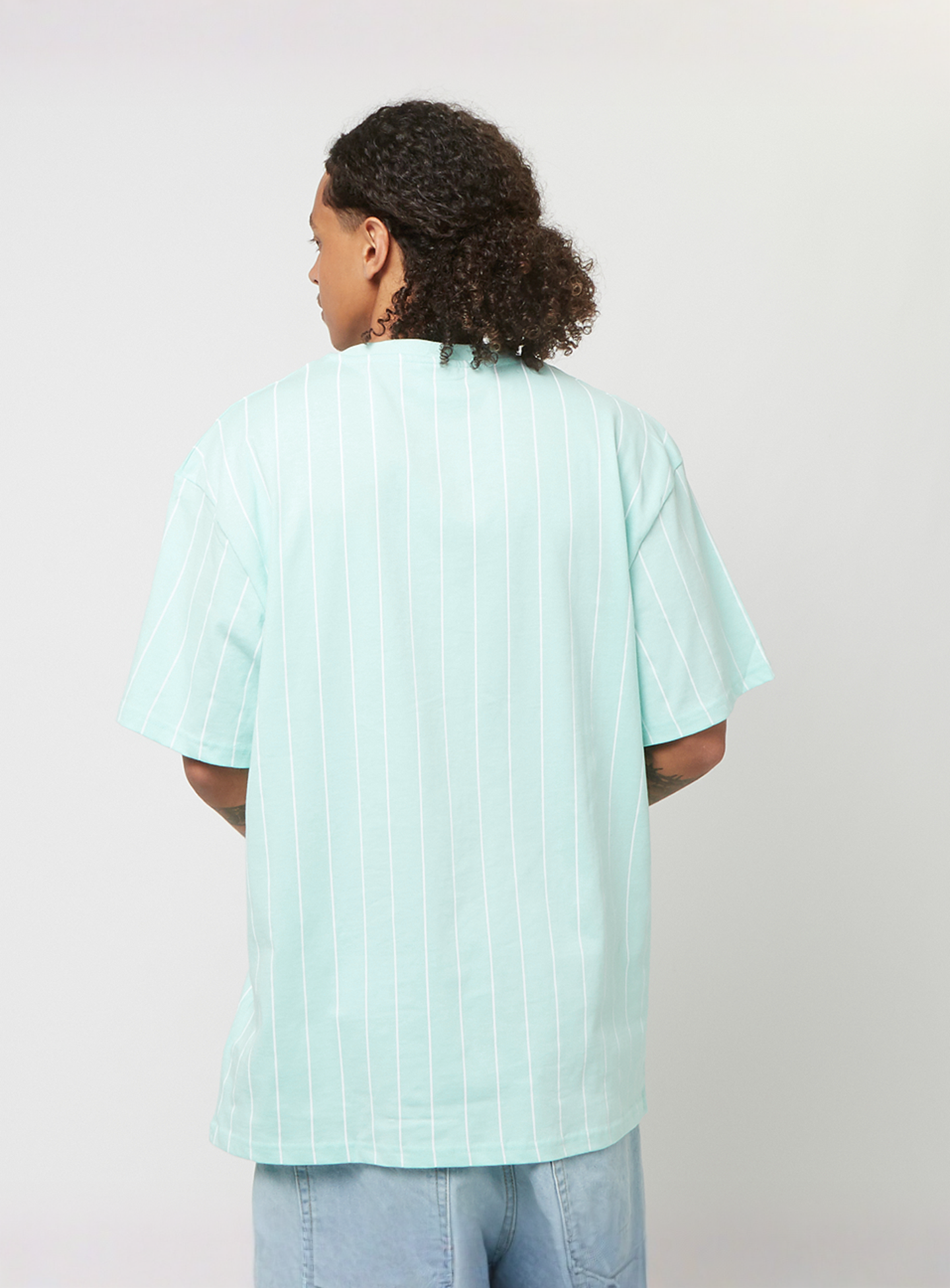 Karl Kani, Small Signature Essential Pinstripe Tee, turquoise, Image 2 of 4